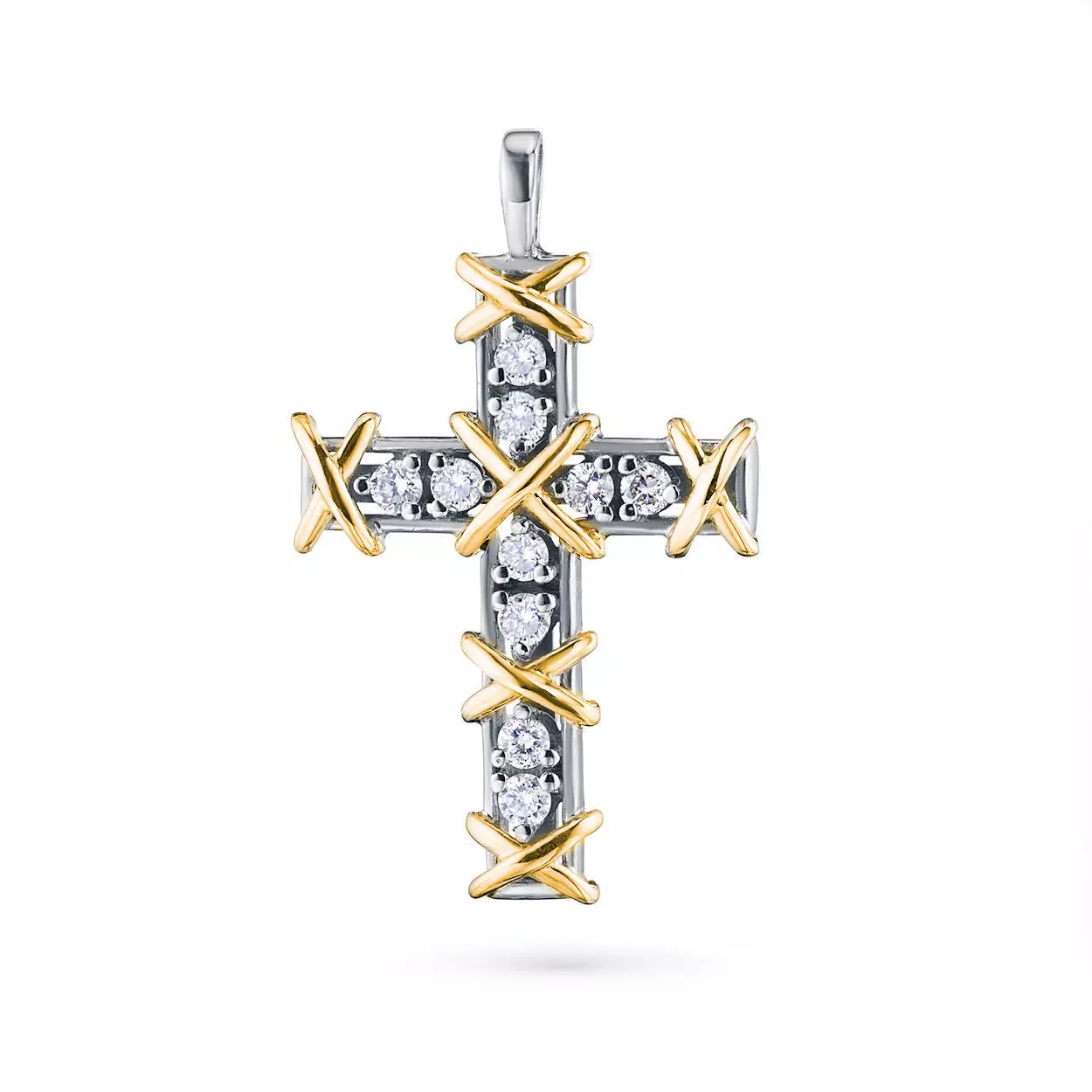 Diamond Cross Pendant Luxury Jewelry 3D print model