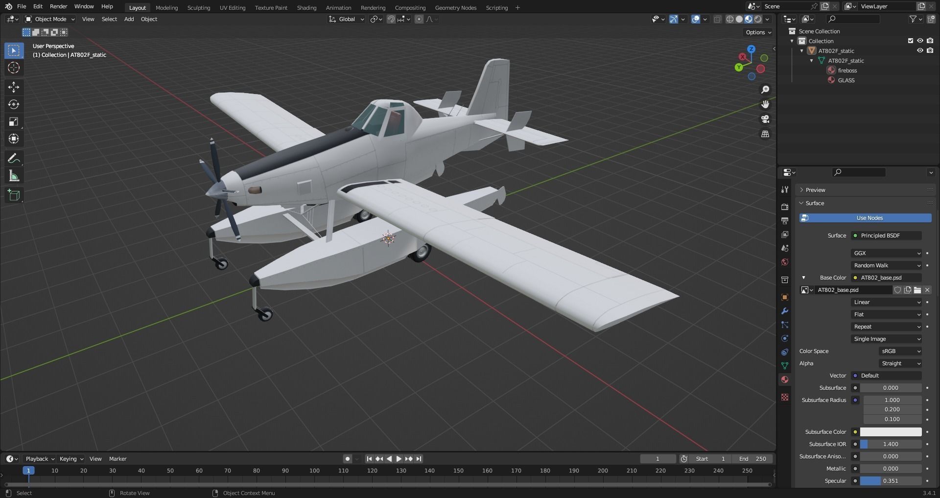 Airtractor AT-802F FIREBOSS Scenery Static Low Poly Low-poly 3D model_5