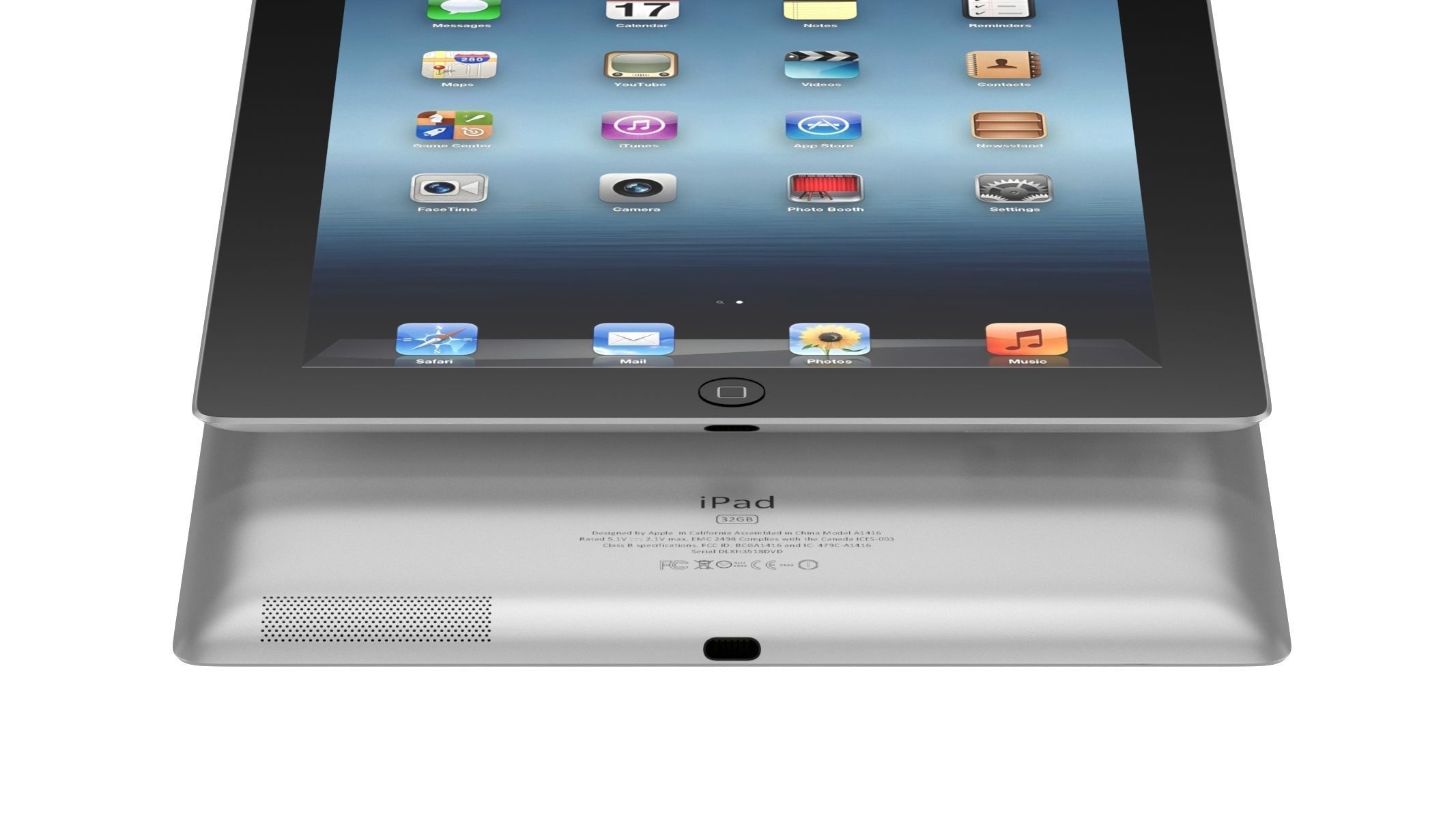 Apple iPad 4 Black 3D model_9