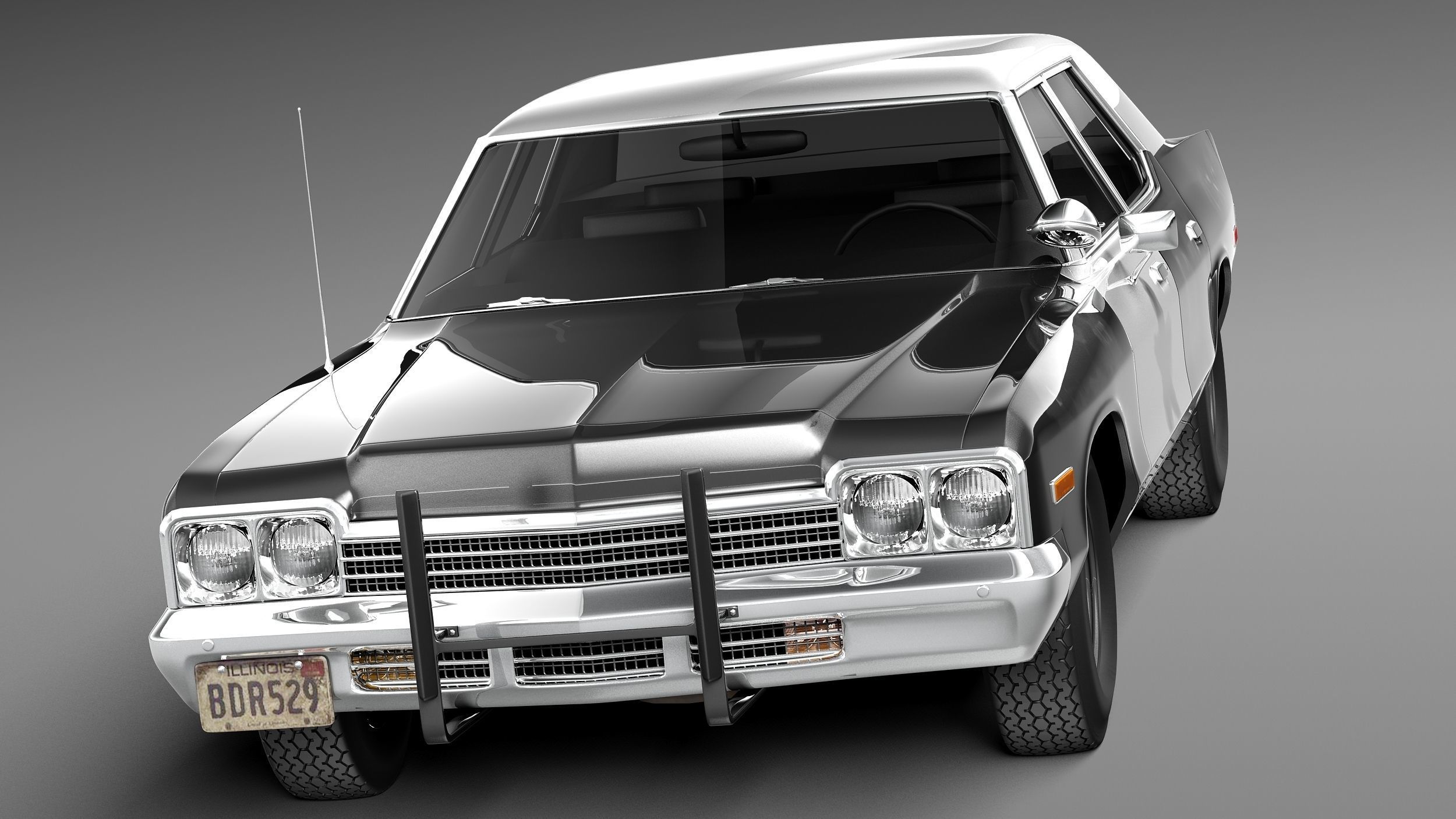 Dodge Monaco 1974 Bluesmobile 3D model_1
