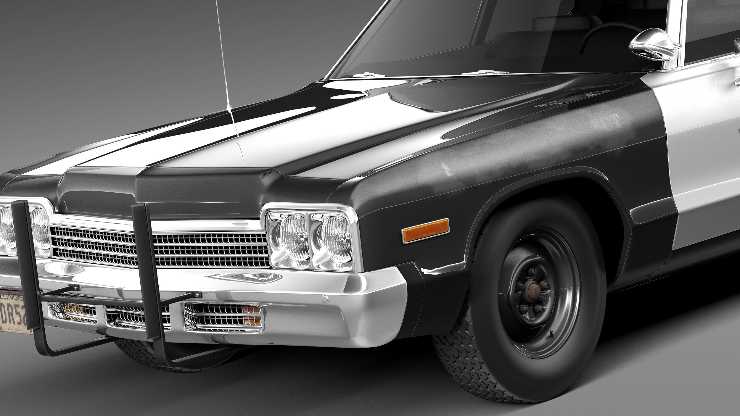 Dodge Monaco 1974 Bluesmobile 3D model_2