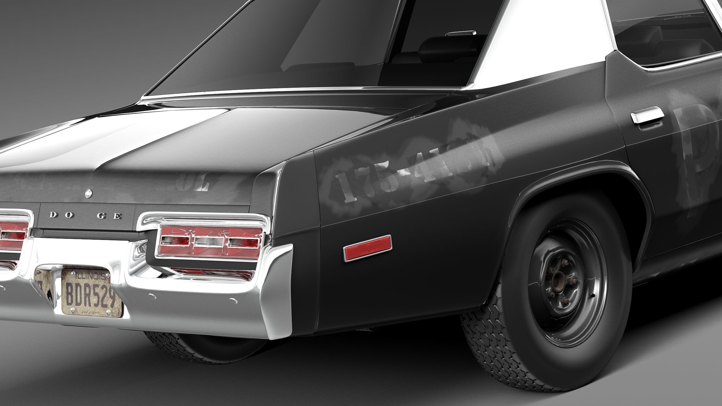 Dodge Monaco 1974 Bluesmobile 3D model_3