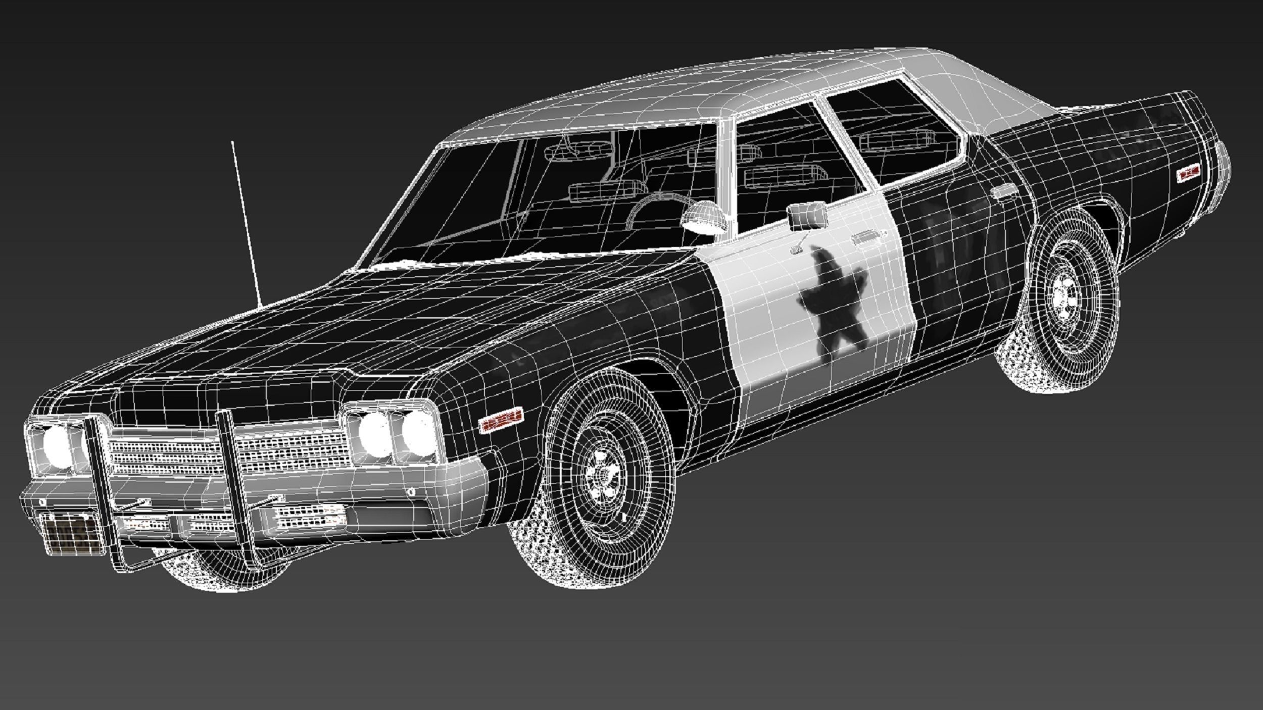Dodge Monaco 1974 Bluesmobile 3D model_16