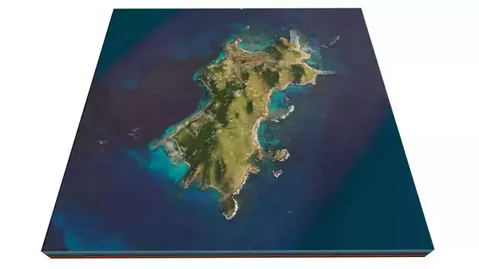 Mustique Island 3d model terrain