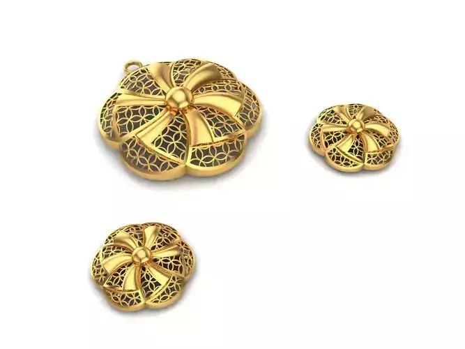 0153 - Turkey Jali Pendant Set