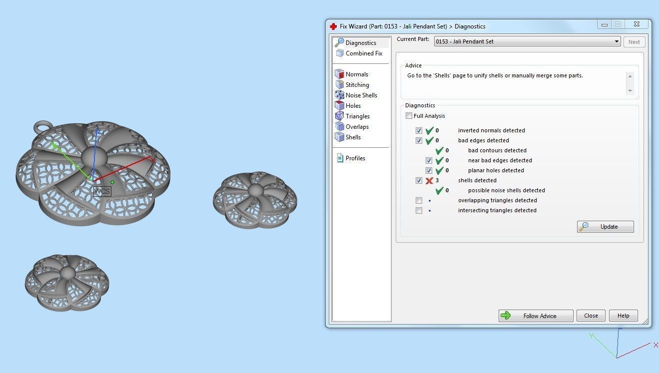 0153 - Turkey Jali Pendant Set 3D print model_4
