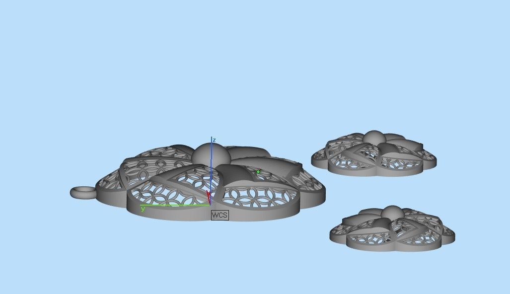 0153 - Turkey Jali Pendant Set 3D print model_7