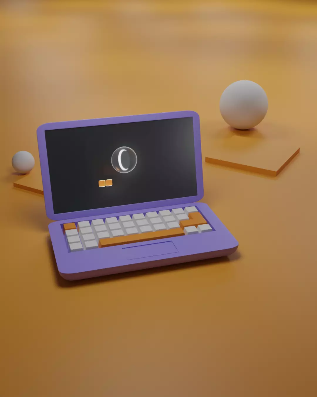 3D Laptop Stylized 3D model_0
