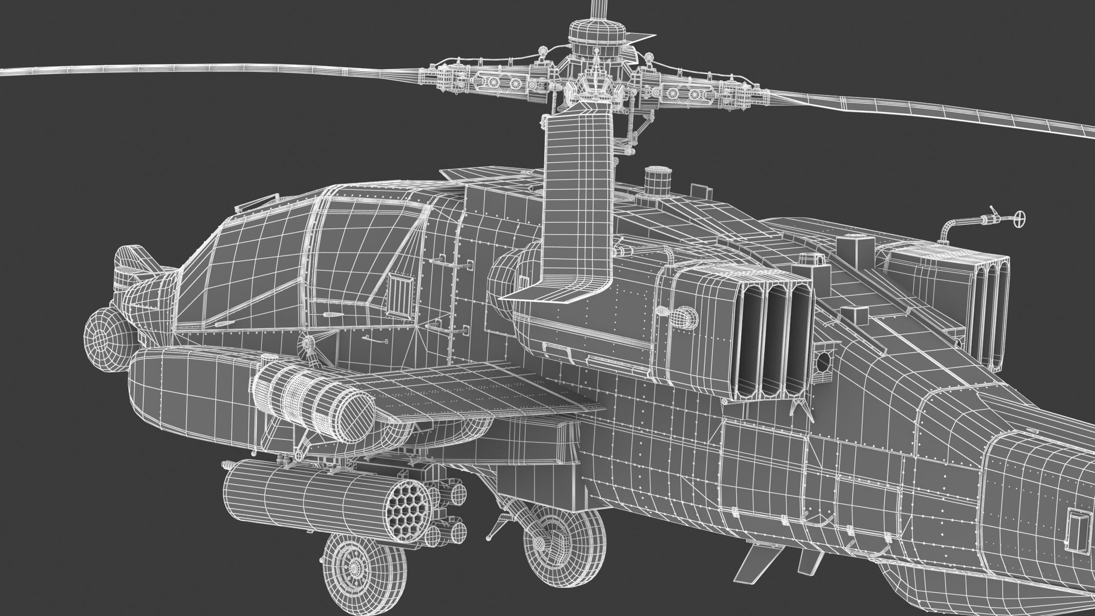 Boeing AH-64D Apache Longbow Helicopter with Cockpit 3D model_38
