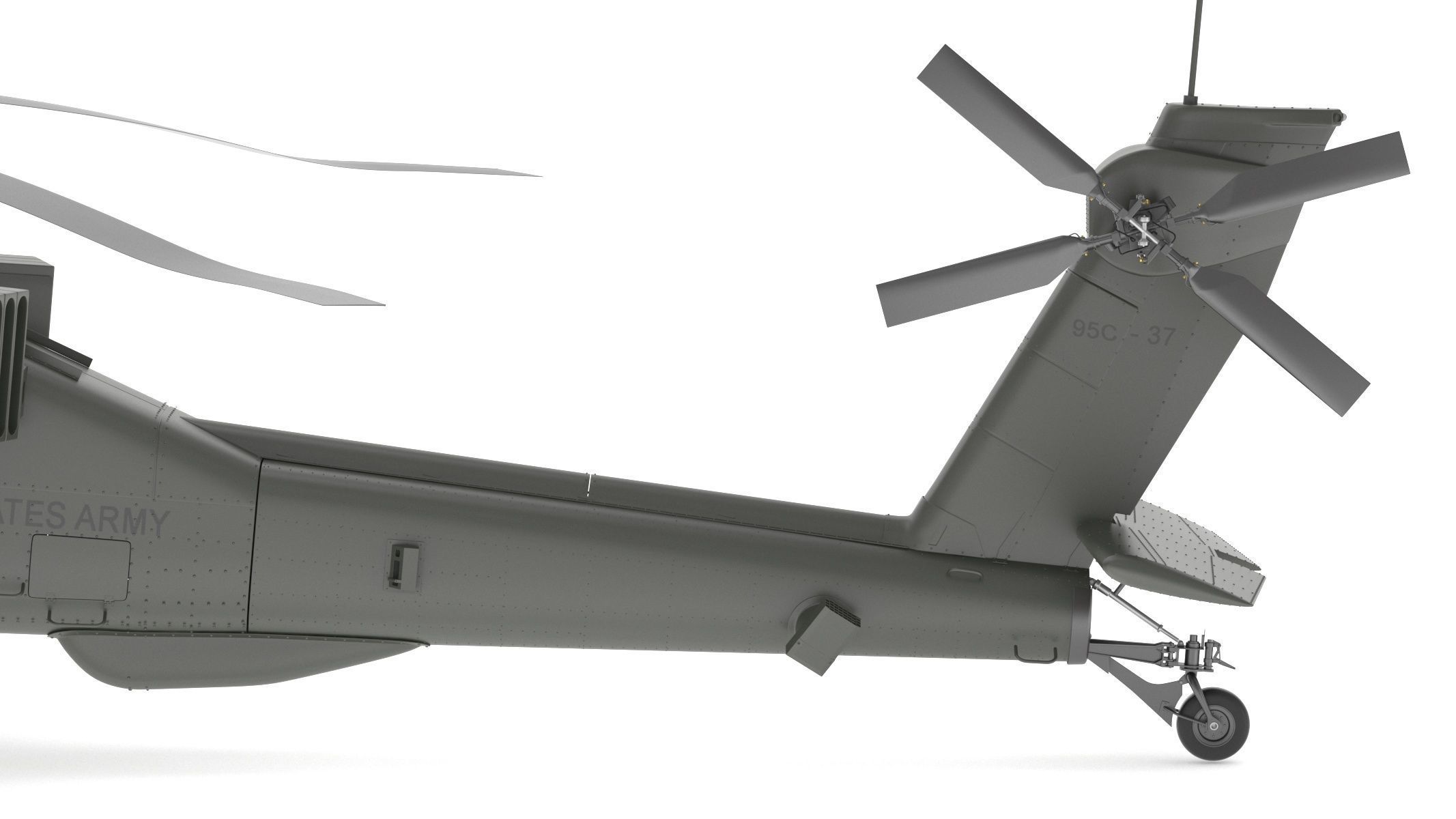 Boeing AH-64D Apache Longbow Helicopter with Cockpit 3D model_10