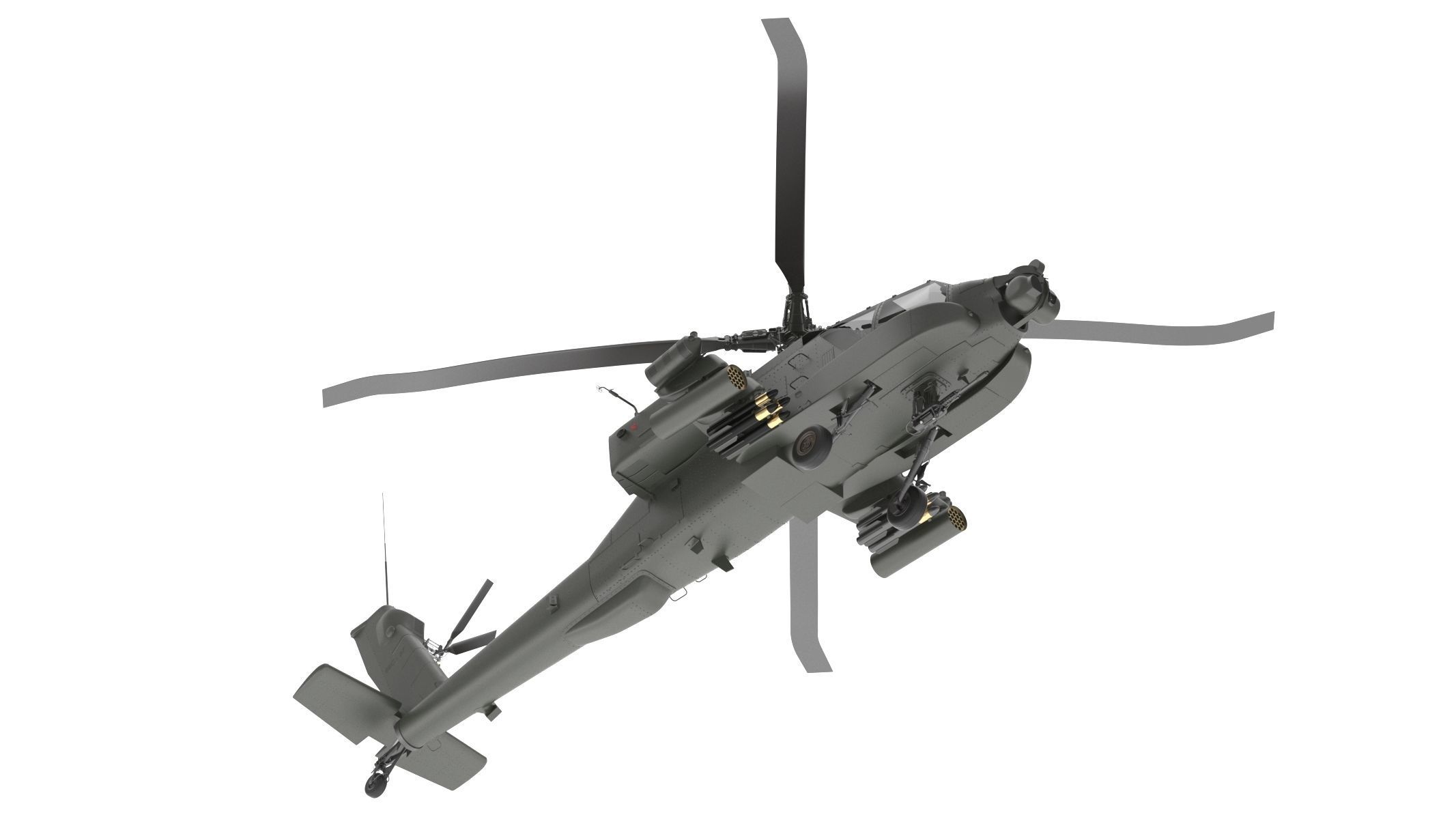 Boeing AH-64D Apache Longbow Helicopter with Cockpit 3D model_9