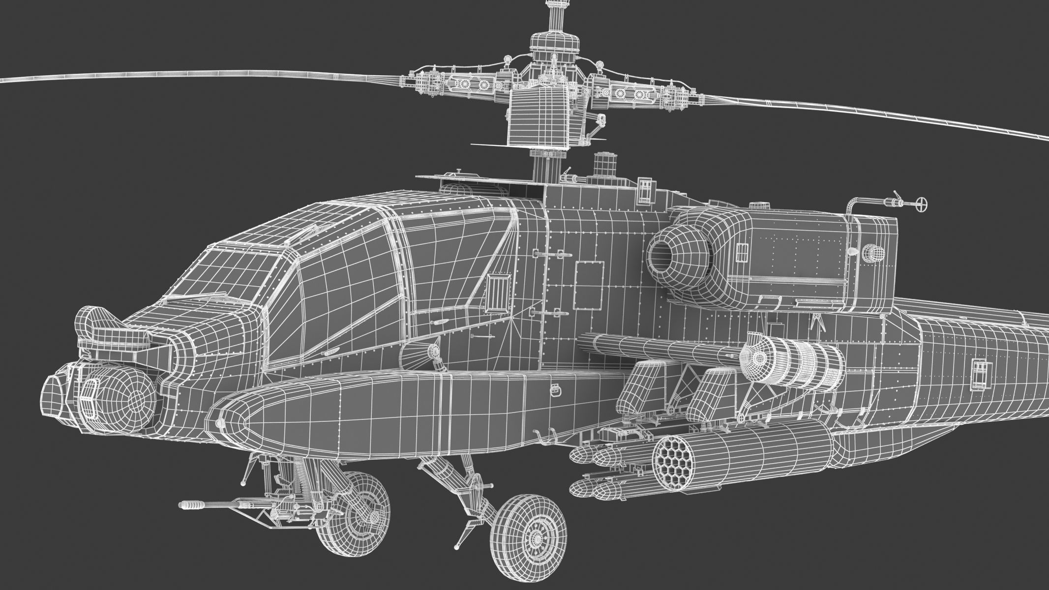 Boeing AH-64D Apache Longbow Helicopter with Cockpit 3D model_32