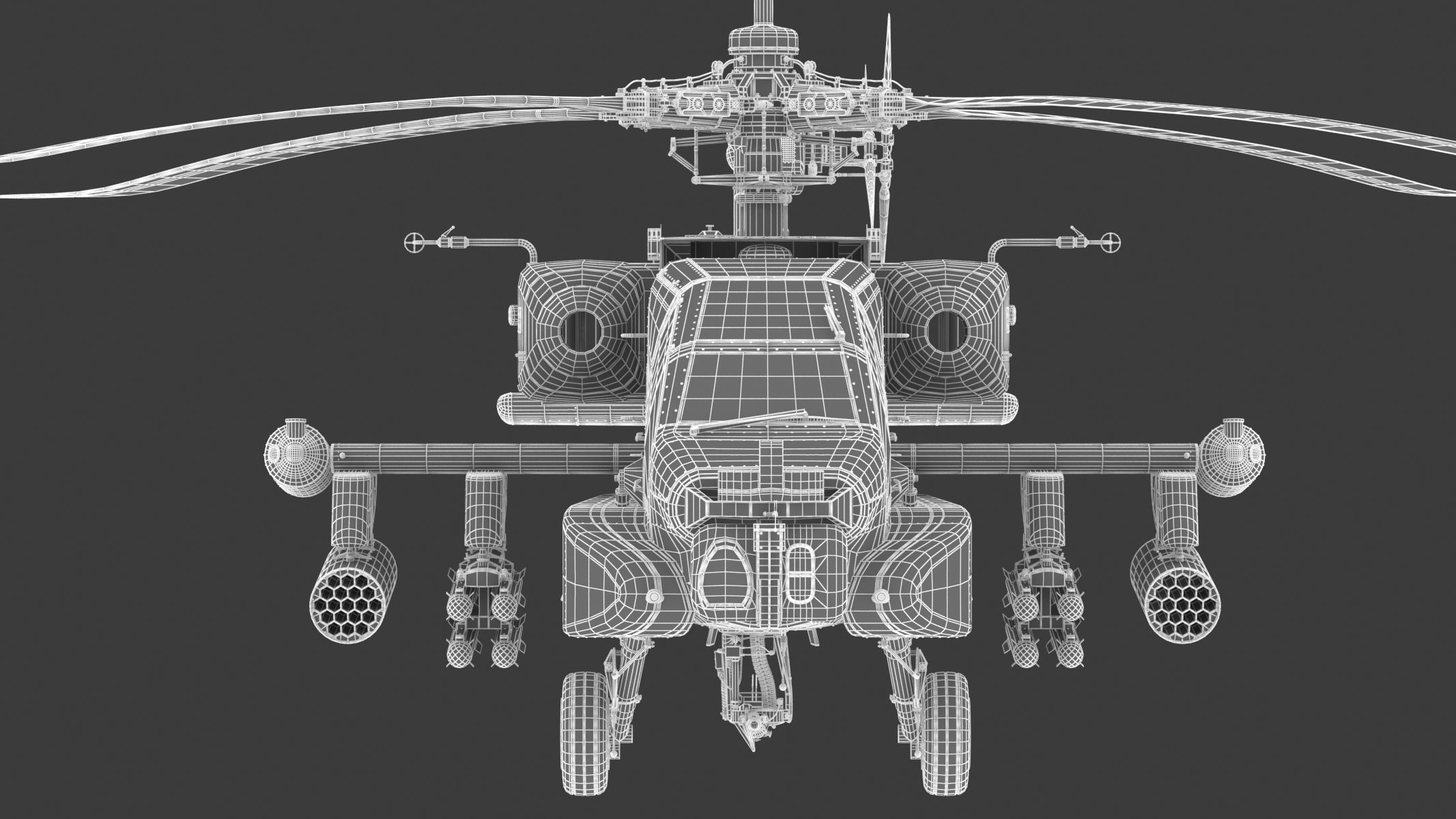 Boeing AH-64D Apache Longbow Helicopter with Cockpit 3D model_33