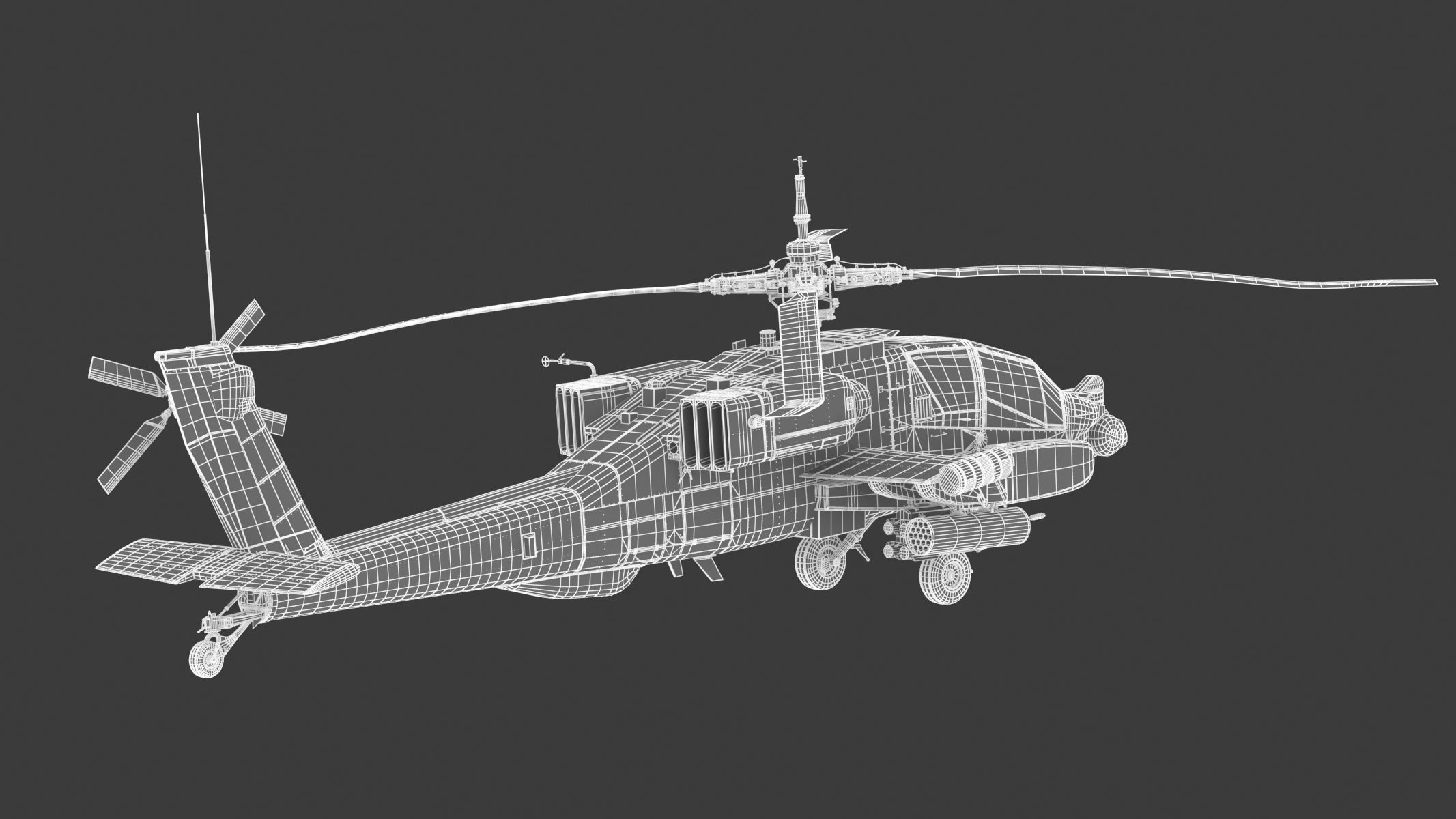 Boeing AH-64D Apache Longbow Helicopter with Cockpit 3D model_27
