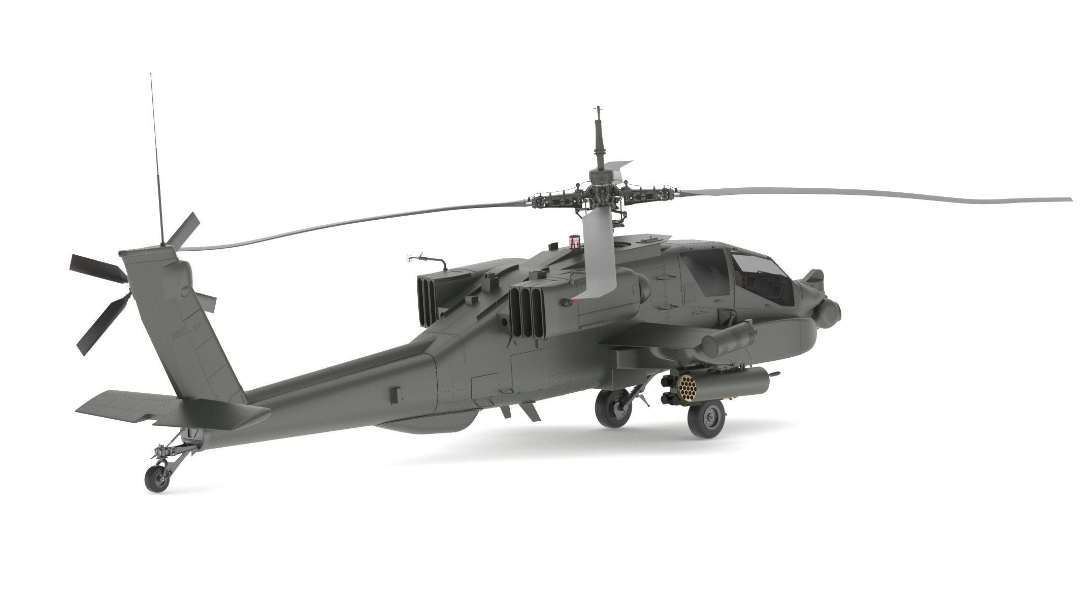 Boeing AH-64D Apache Longbow Helicopter with Cockpit 3D model_5