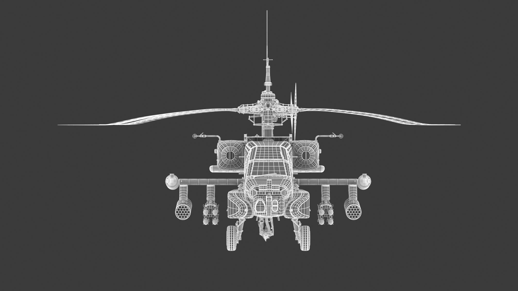 Boeing AH-64D Apache Longbow Helicopter with Cockpit 3D model_24