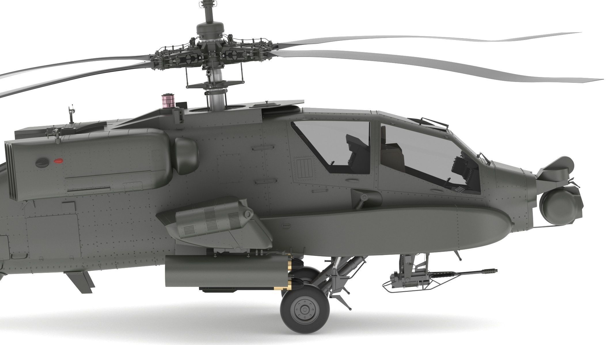 Boeing AH-64D Apache Longbow Helicopter with Cockpit 3D model_14