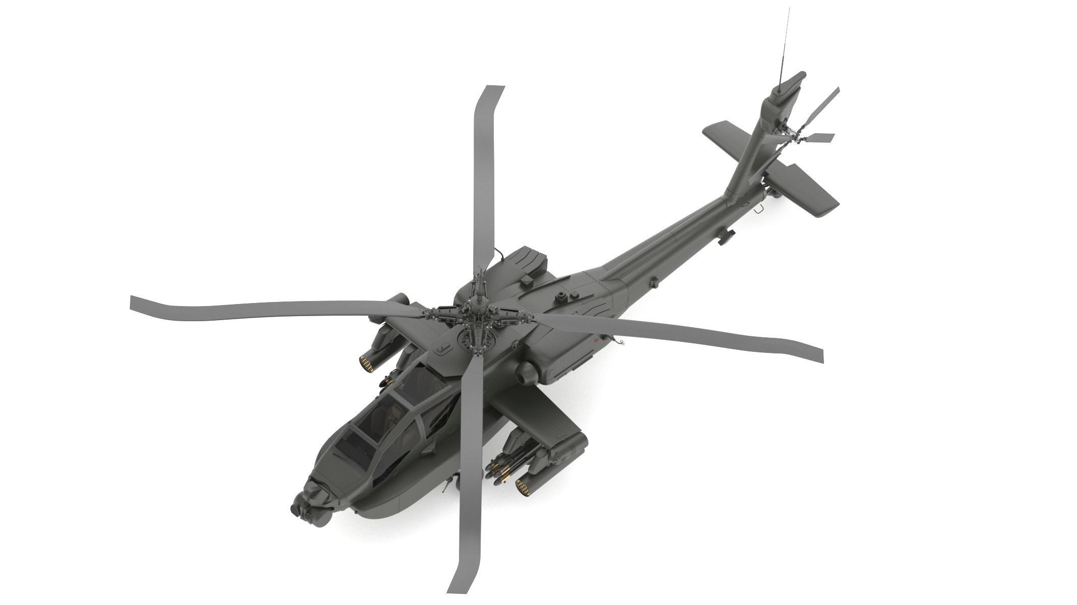 Boeing AH-64D Apache Longbow Helicopter with Cockpit 3D model_8