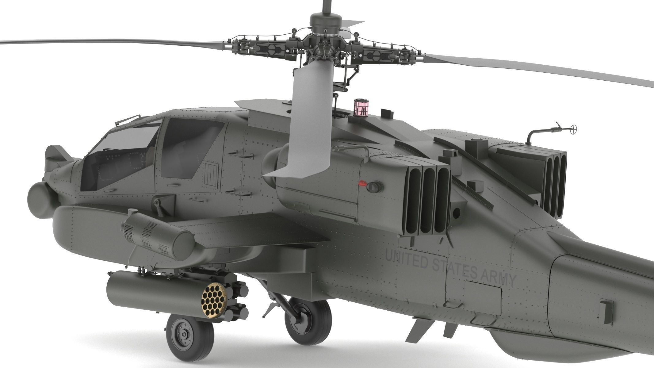Boeing AH-64D Apache Longbow Helicopter with Cockpit 3D model_17