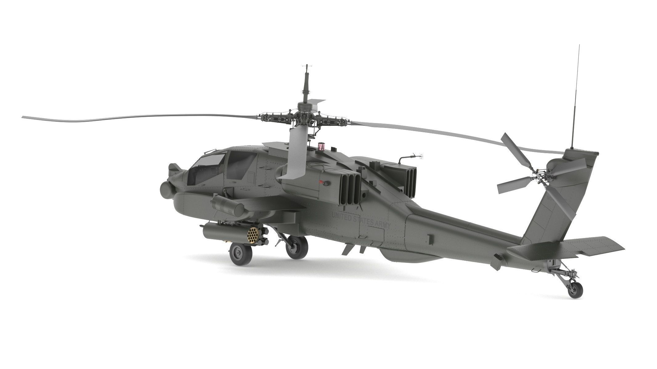 Boeing AH-64D Apache Longbow Helicopter with Cockpit 3D model_7