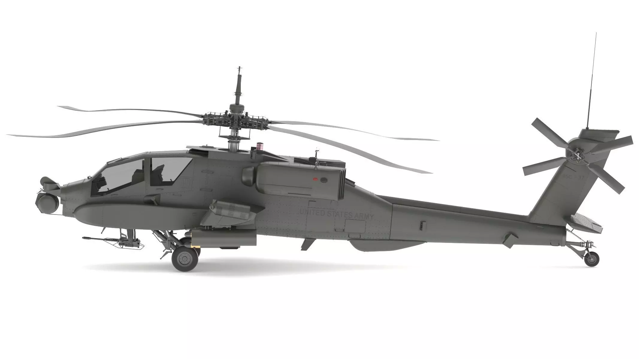 Boeing AH-64D Apache Longbow Helicopter with Cockpit 3D model_0