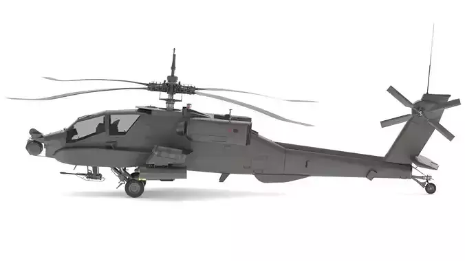 Boeing AH-64D Apache Longbow Helicopter with Cockpit 3D model