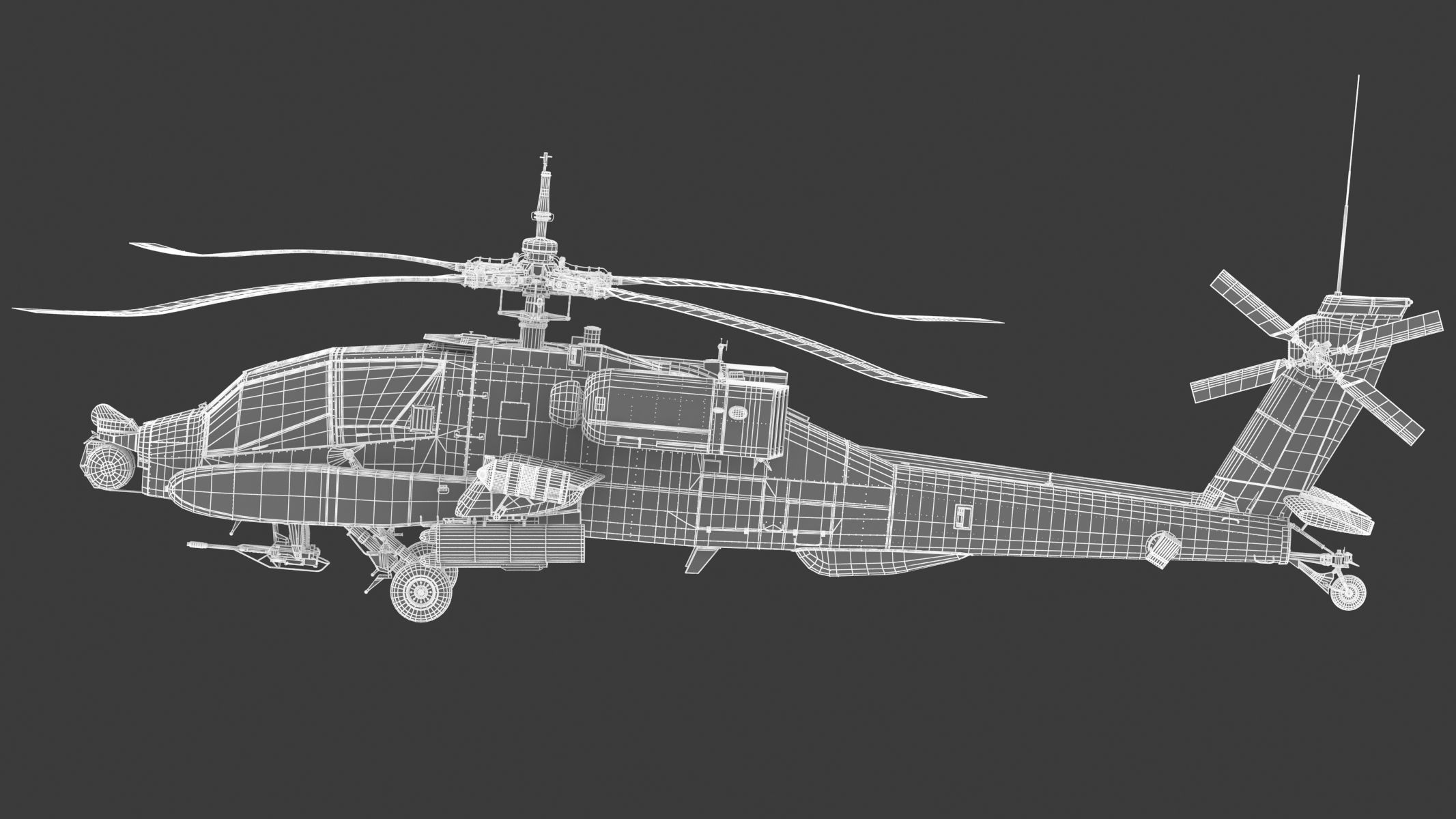 Boeing AH-64D Apache Longbow Helicopter with Cockpit 3D model_22