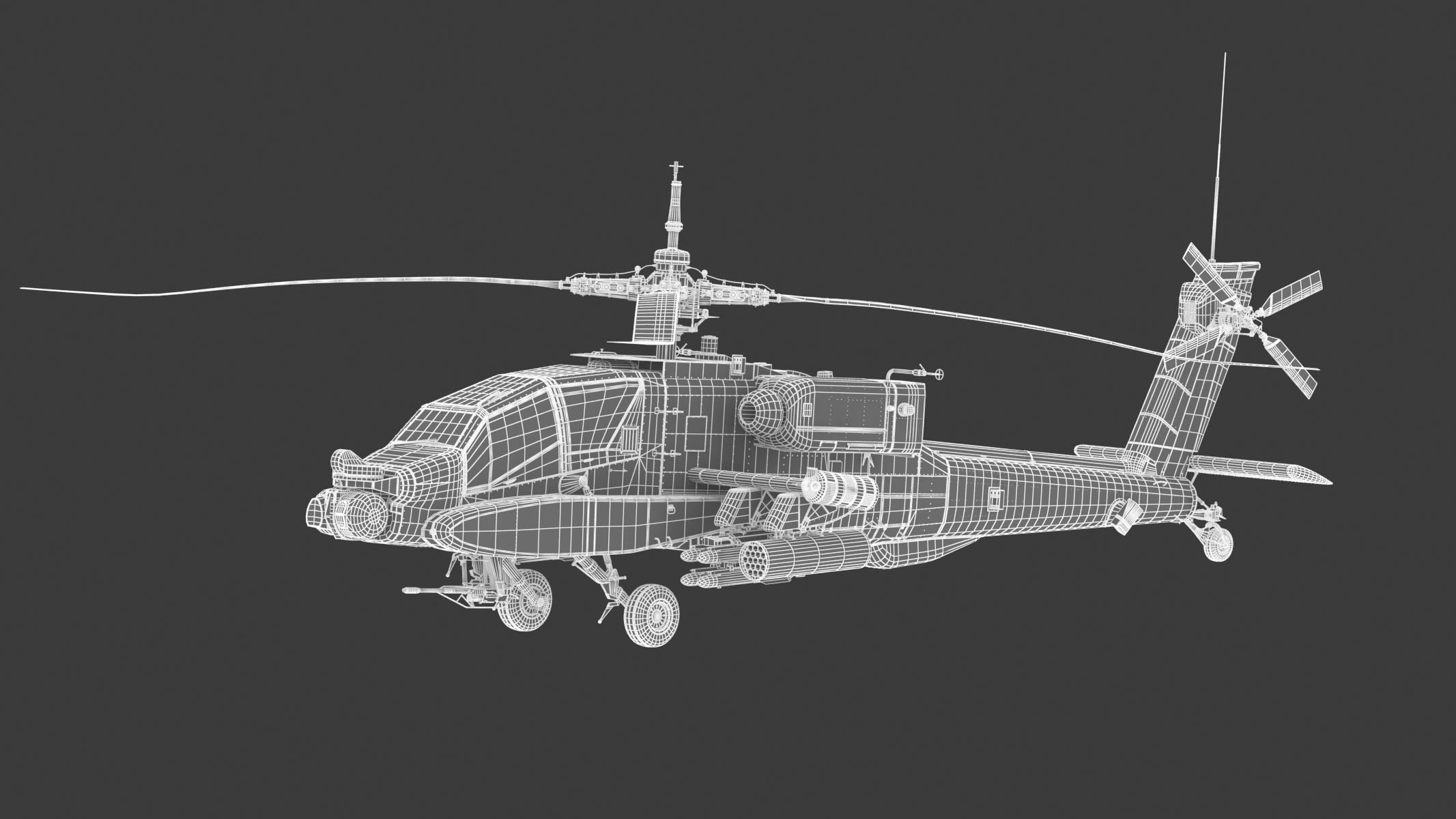 Boeing AH-64D Apache Longbow Helicopter with Cockpit 3D model_23