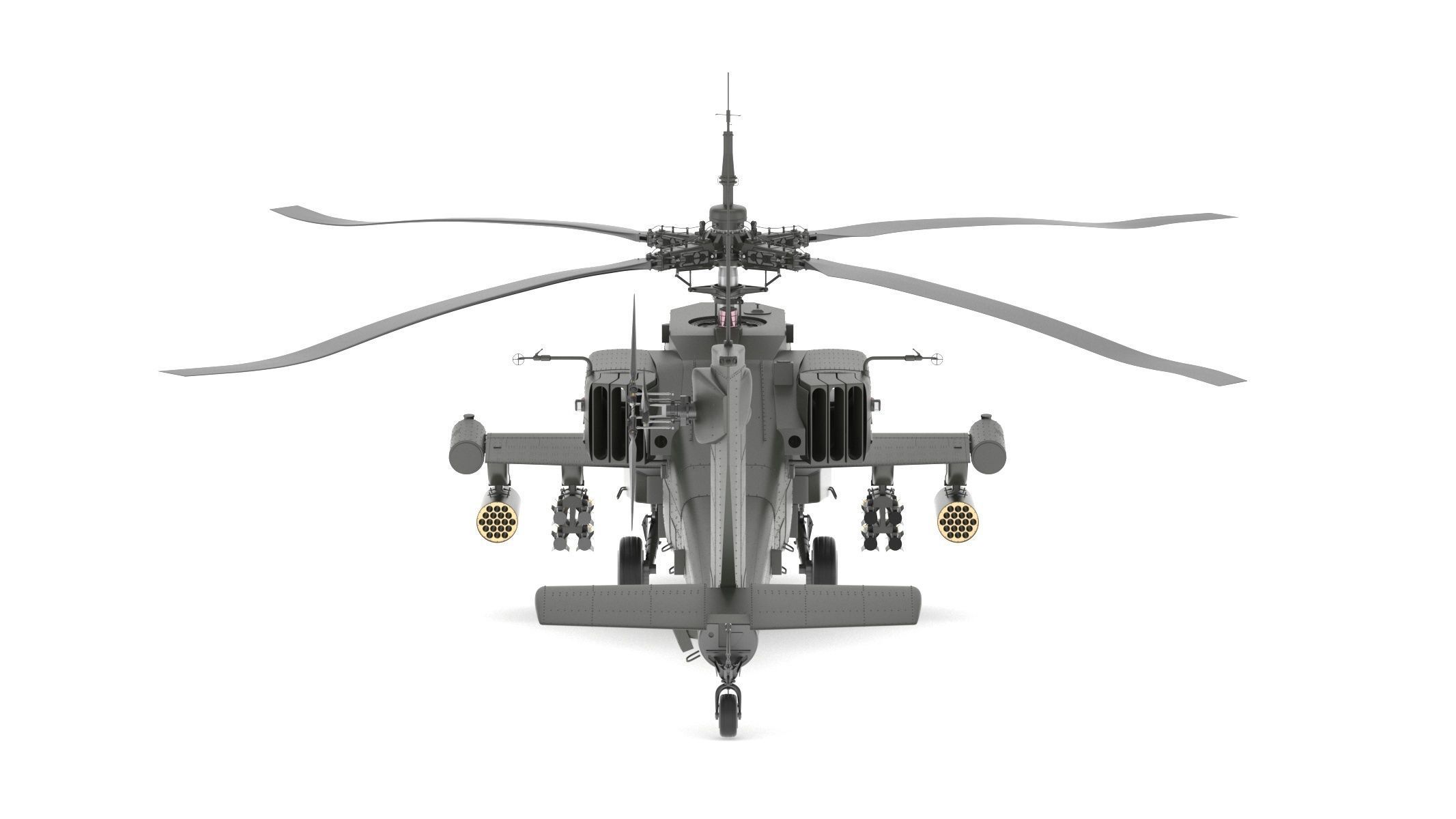 Boeing AH-64D Apache Longbow Helicopter with Cockpit 3D model_6