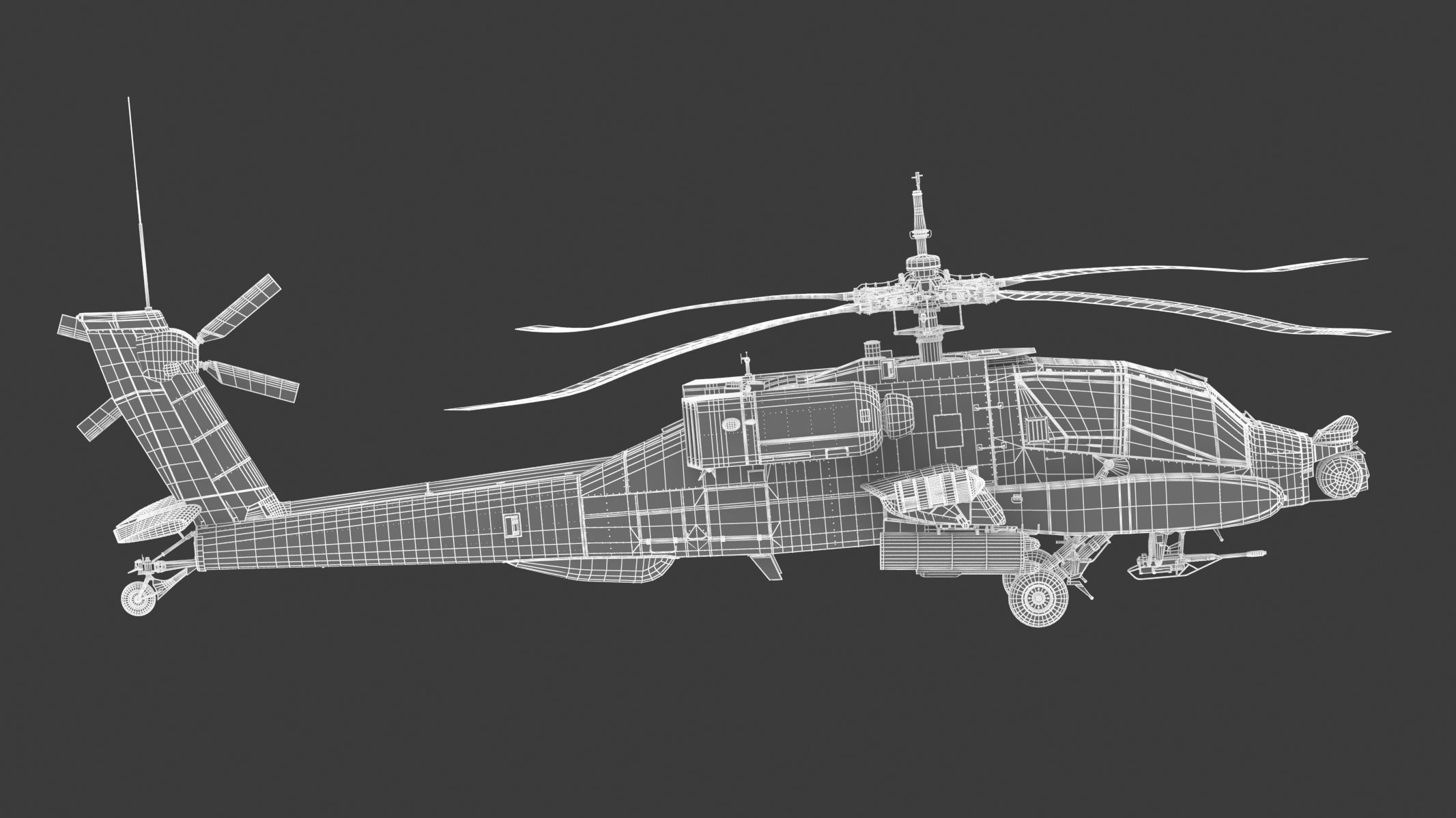 Boeing AH-64D Apache Longbow Helicopter with Cockpit 3D model_26