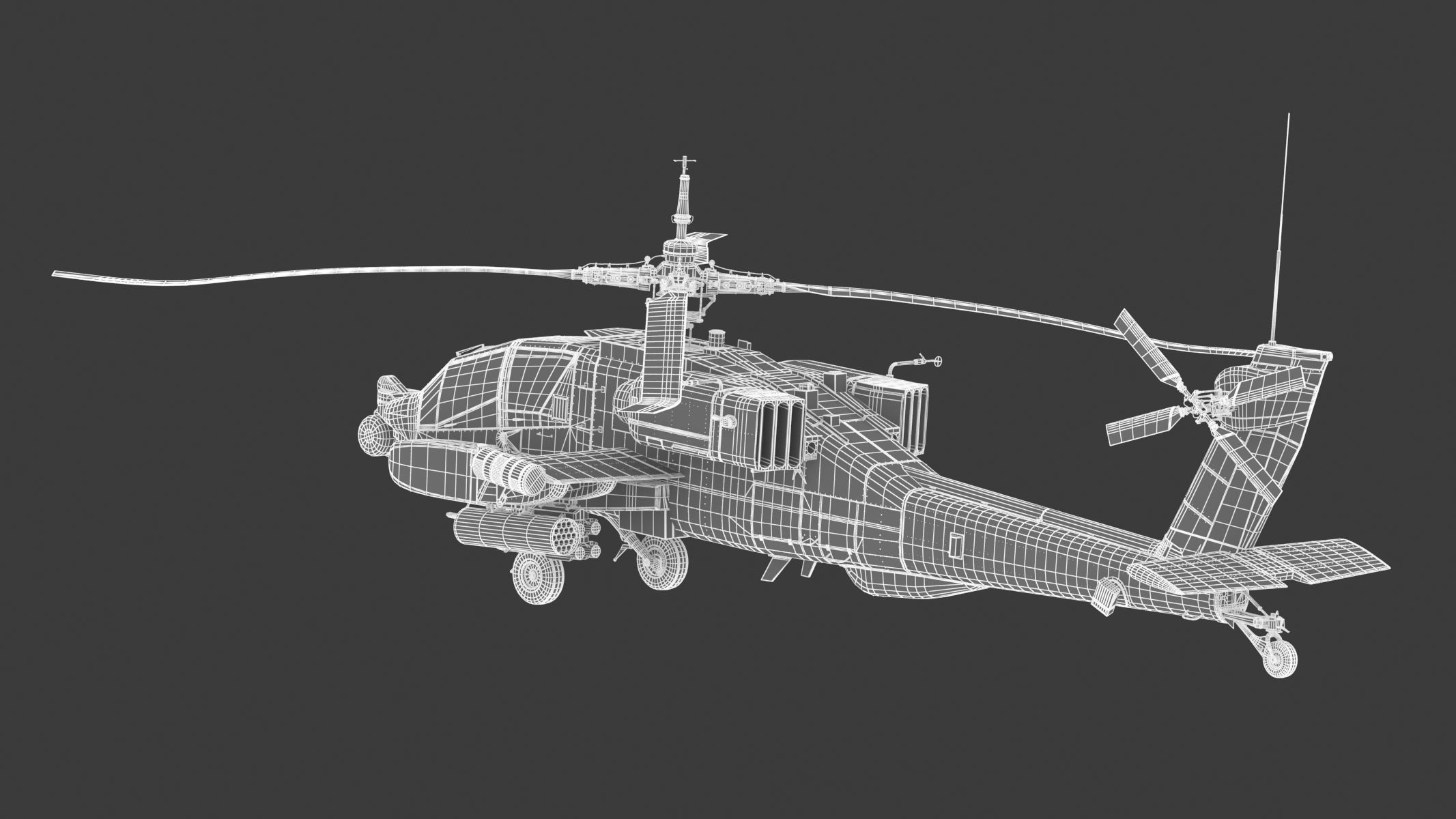Boeing AH-64D Apache Longbow Helicopter with Cockpit 3D model_28