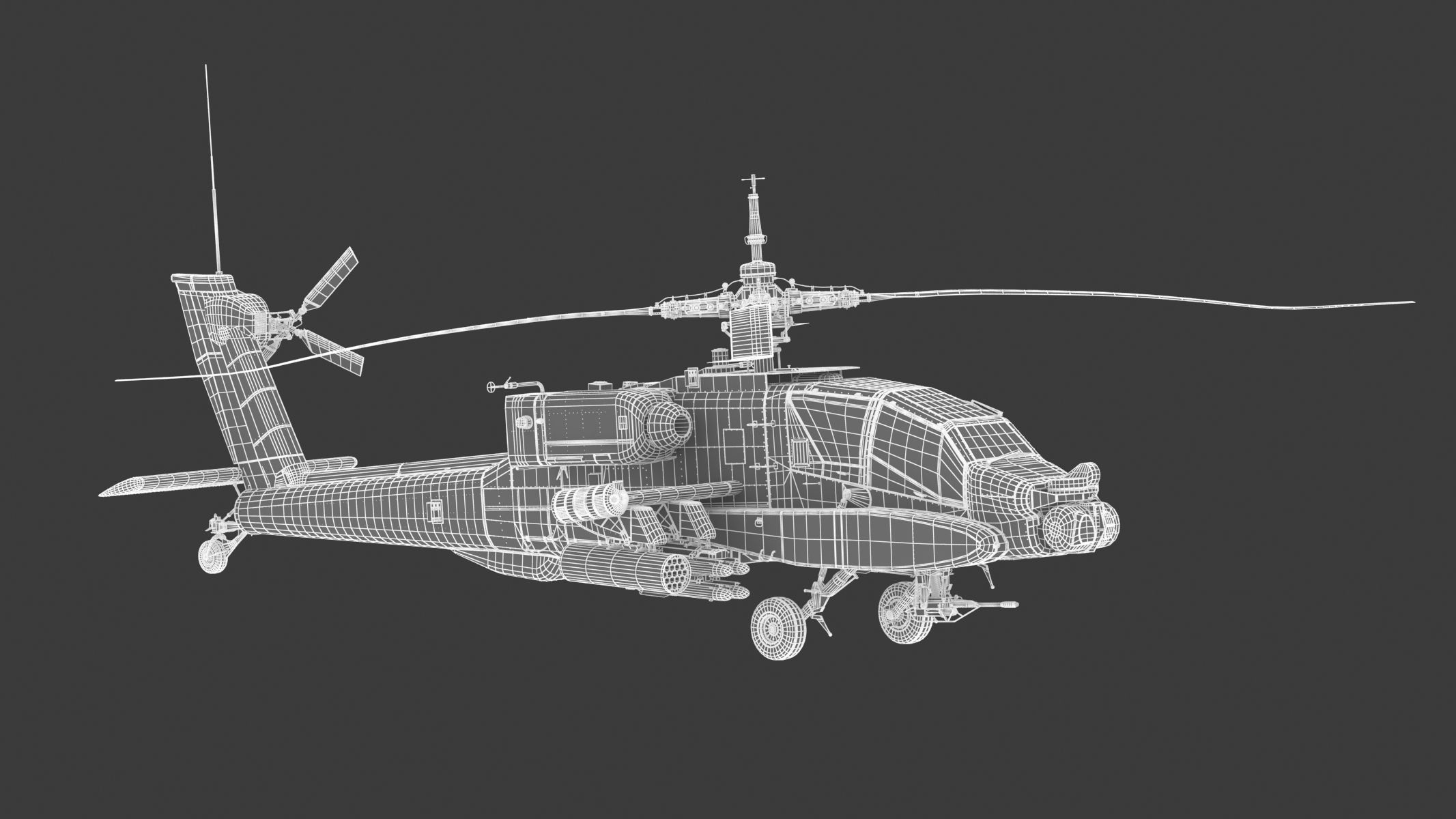 Boeing AH-64D Apache Longbow Helicopter with Cockpit 3D model_25