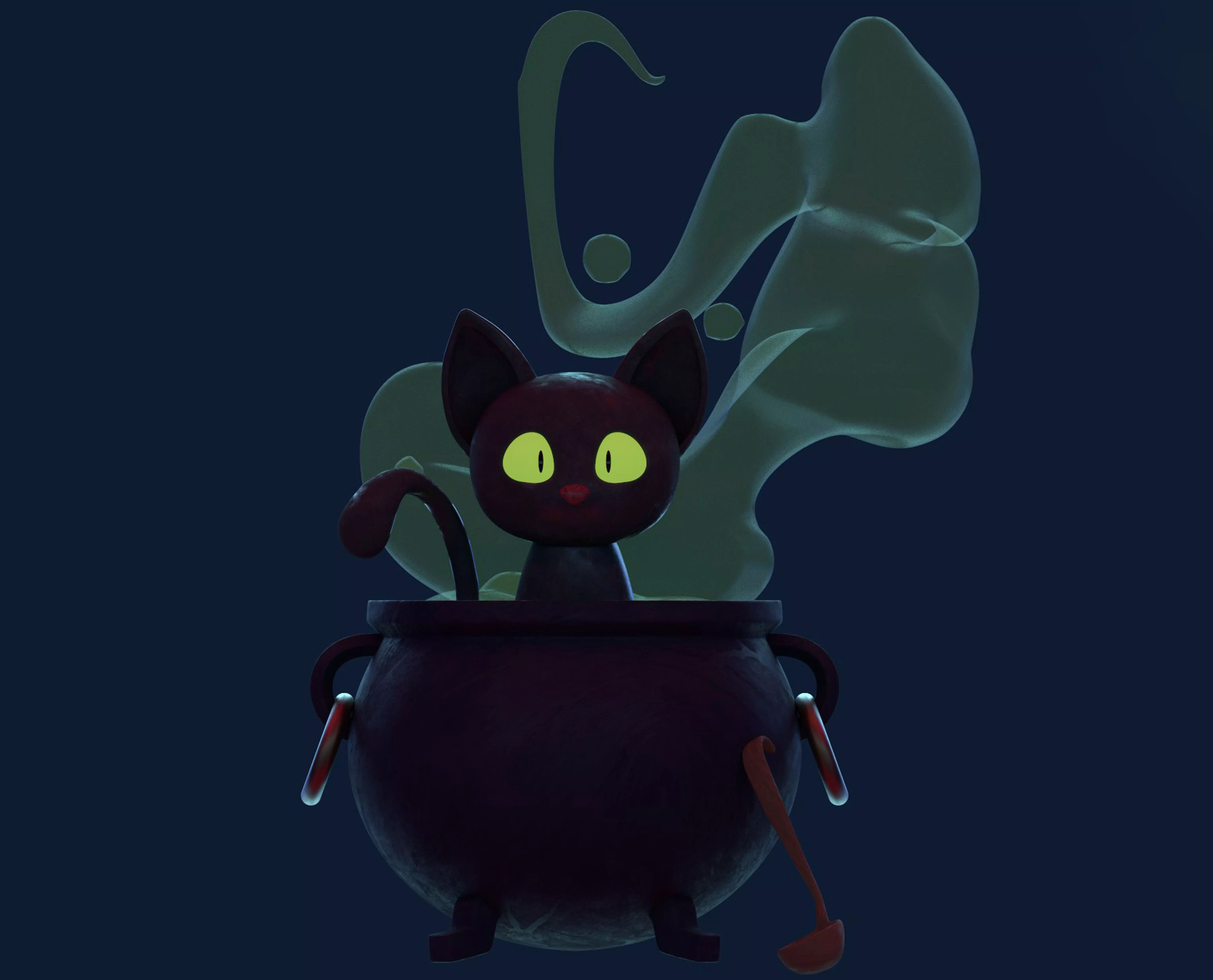 Black Cat - Halloween Art 3D 3D print model