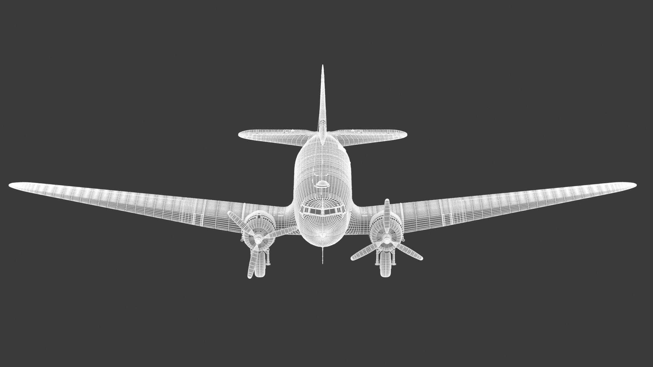 Douglas C-47 Skytrain Military Transport Aircraft 3D model_26