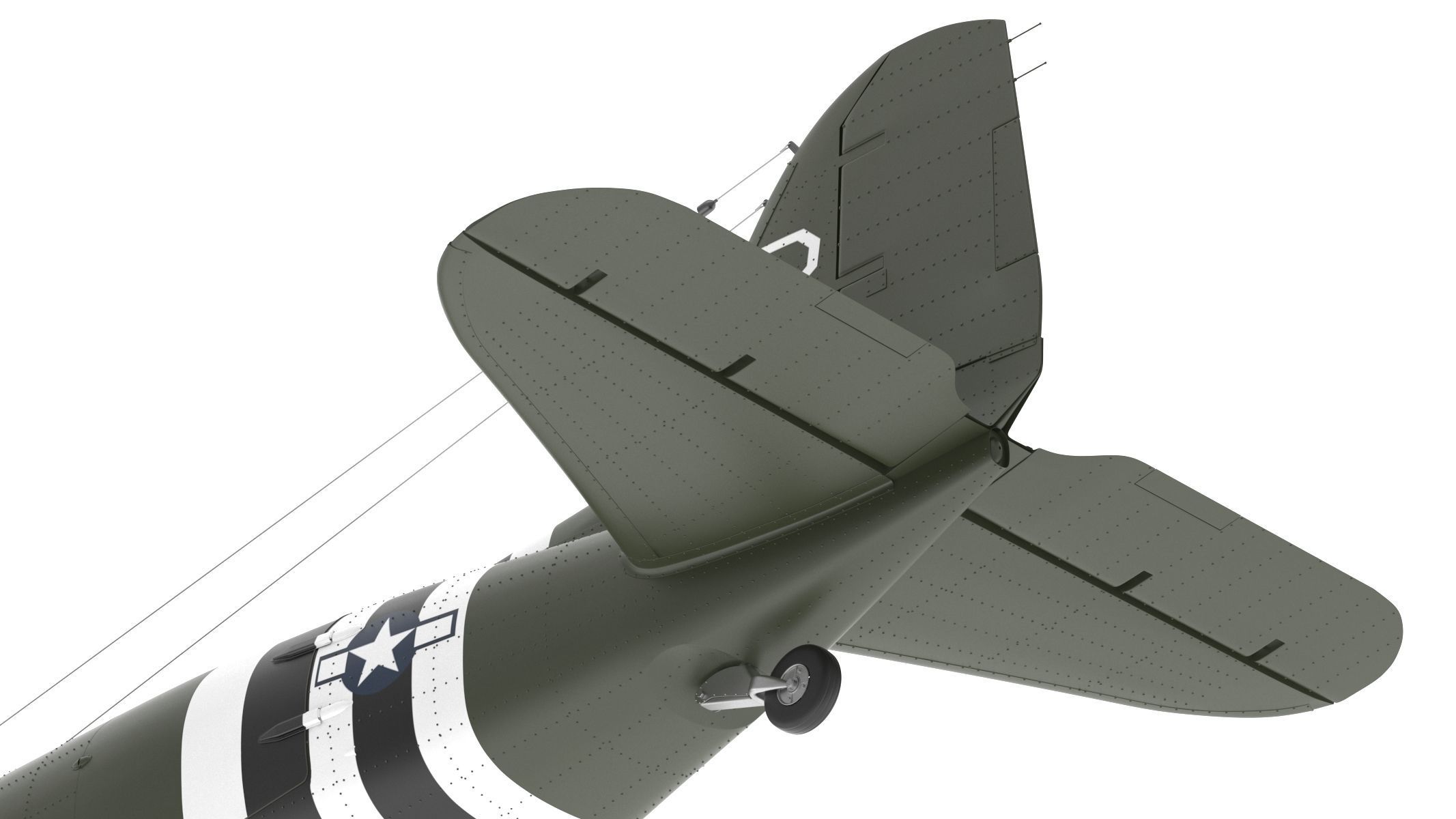 Douglas C-47 Skytrain Military Transport Aircraft 3D model_16