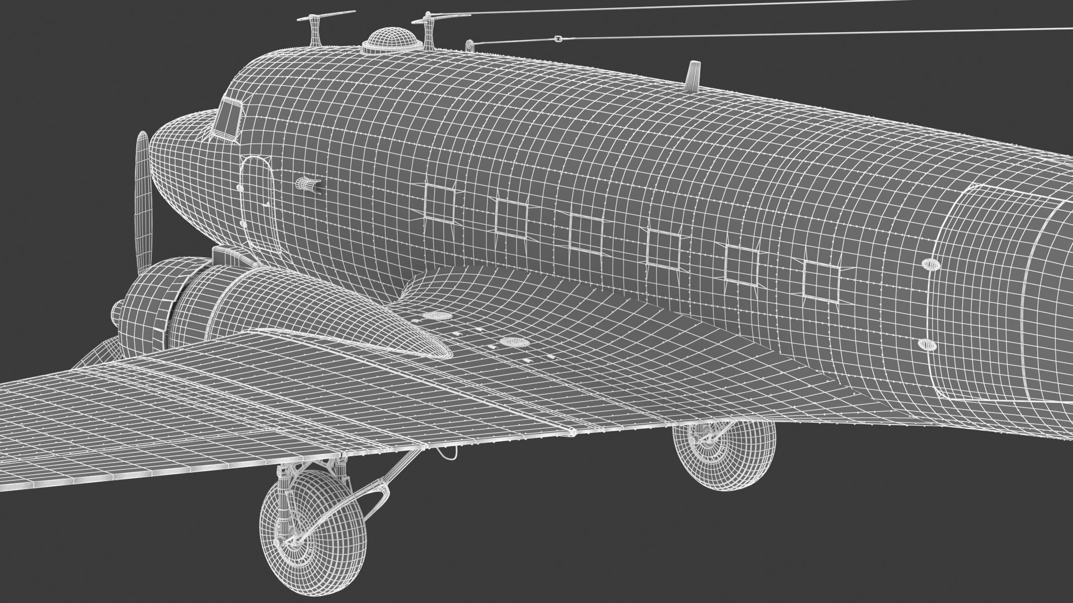 Douglas C-47 Skytrain Military Transport Aircraft 3D model_41