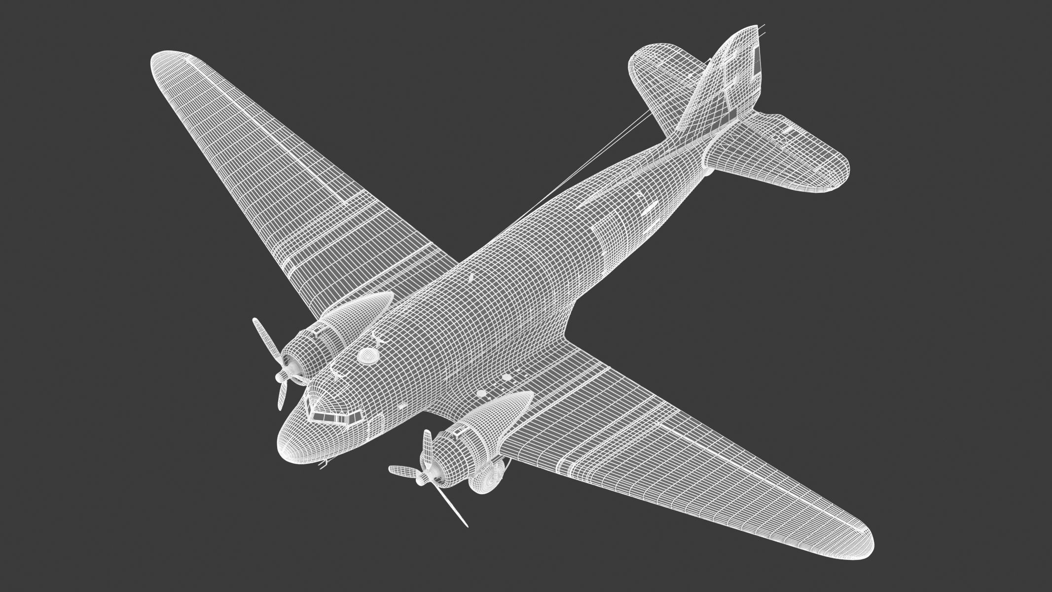 Douglas C-47 Skytrain Military Transport Aircraft 3D model_32