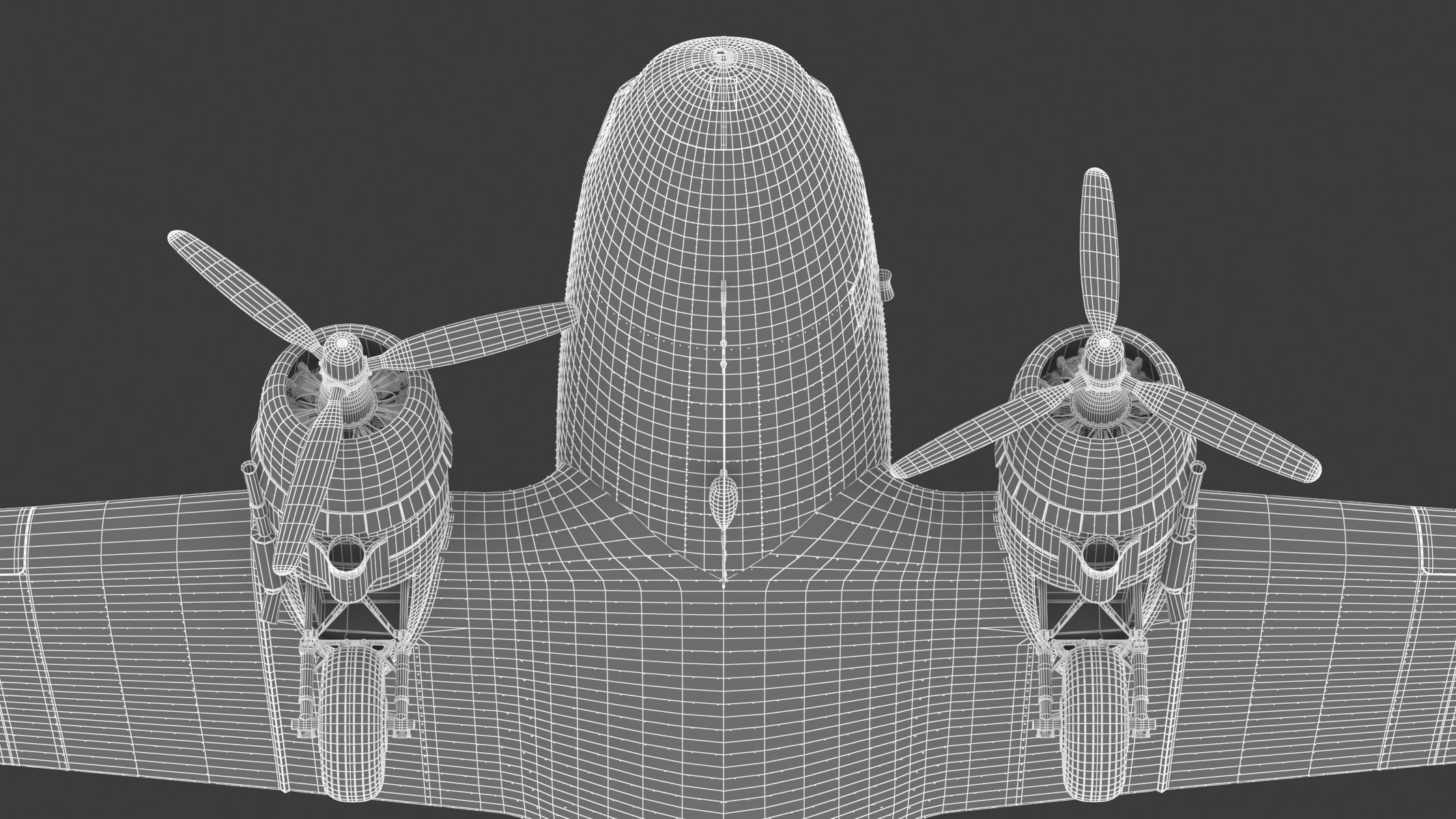 Douglas C-47 Skytrain Military Transport Aircraft 3D model_36