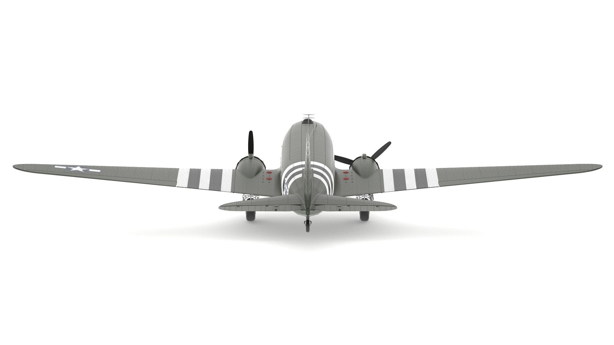 Douglas C-47 Skytrain Military Transport Aircraft 3D model_6