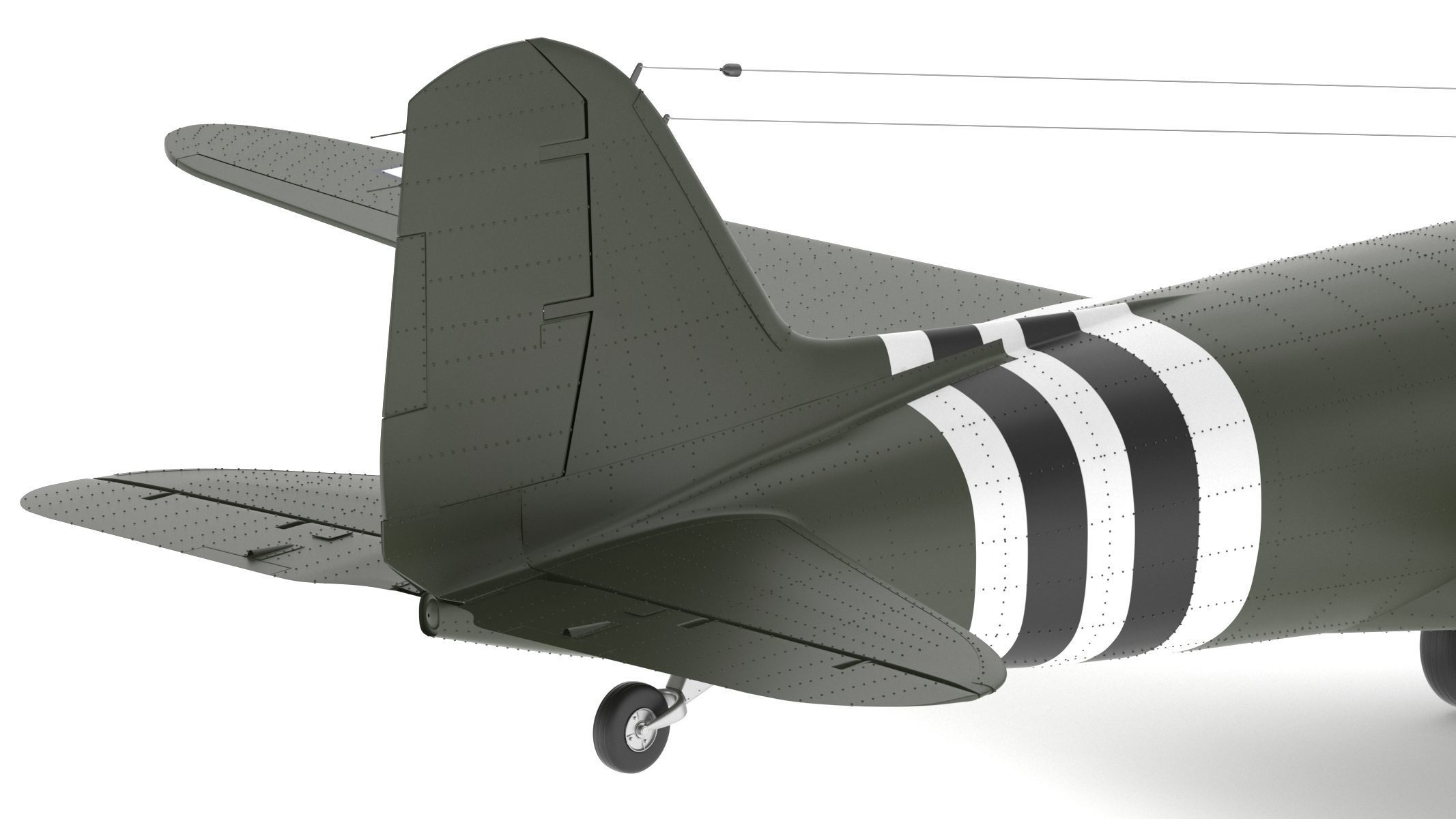 Douglas C-47 Skytrain Military Transport Aircraft 3D model_15