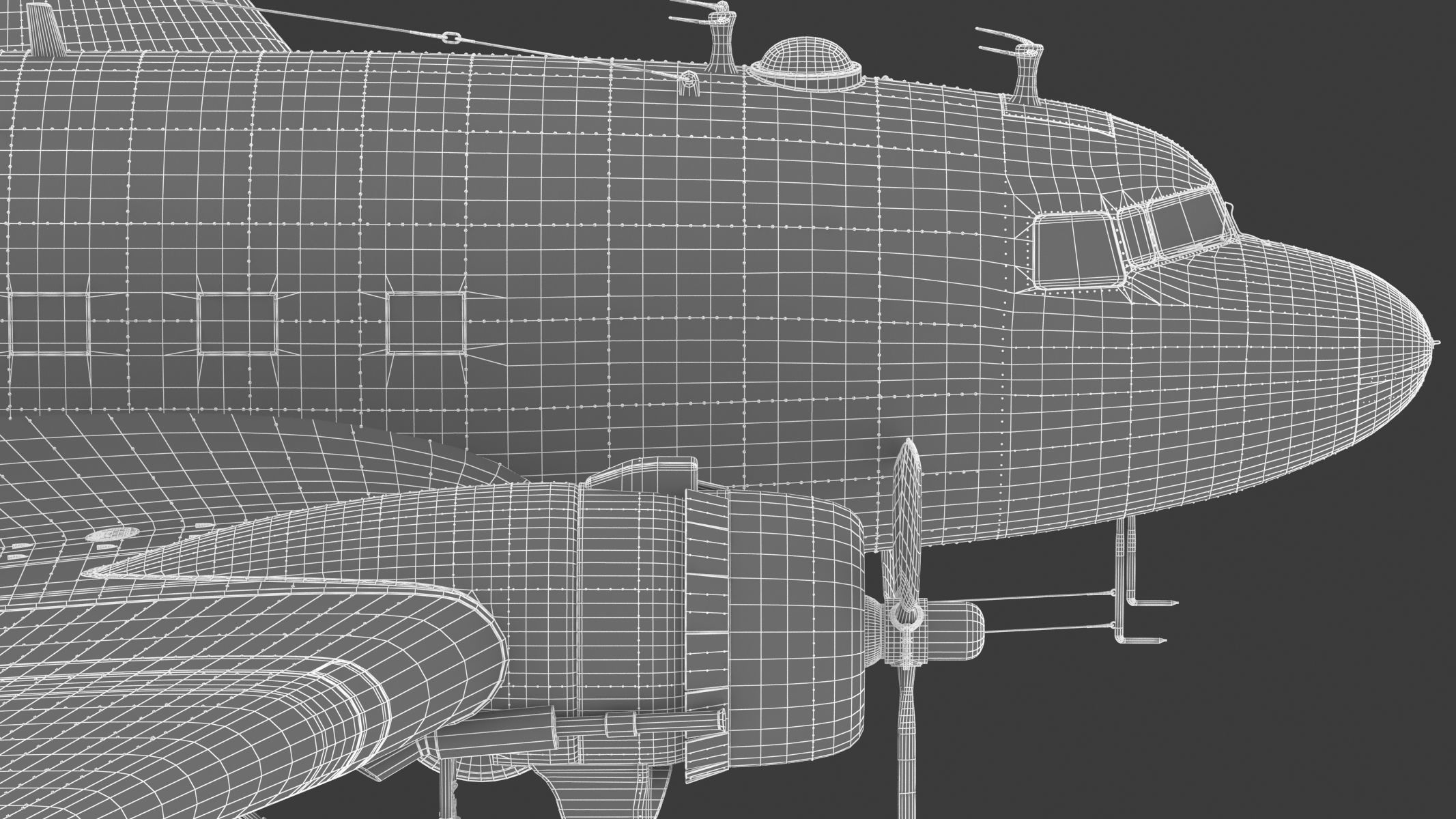 Douglas C-47 Skytrain Military Transport Aircraft 3D model_38