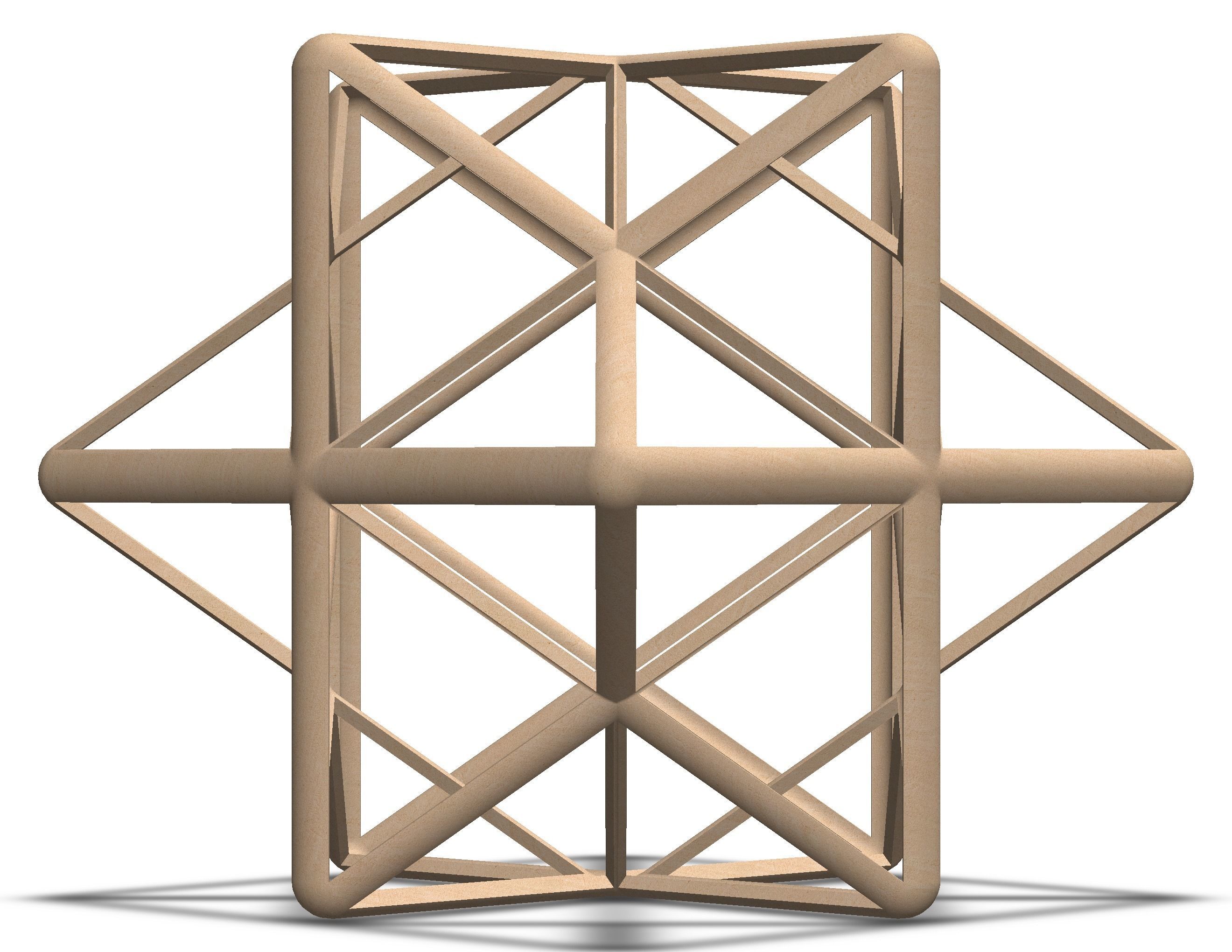 Wireframe Shape First Stellation of The Rhombic Dodecahedron 3D print model_29