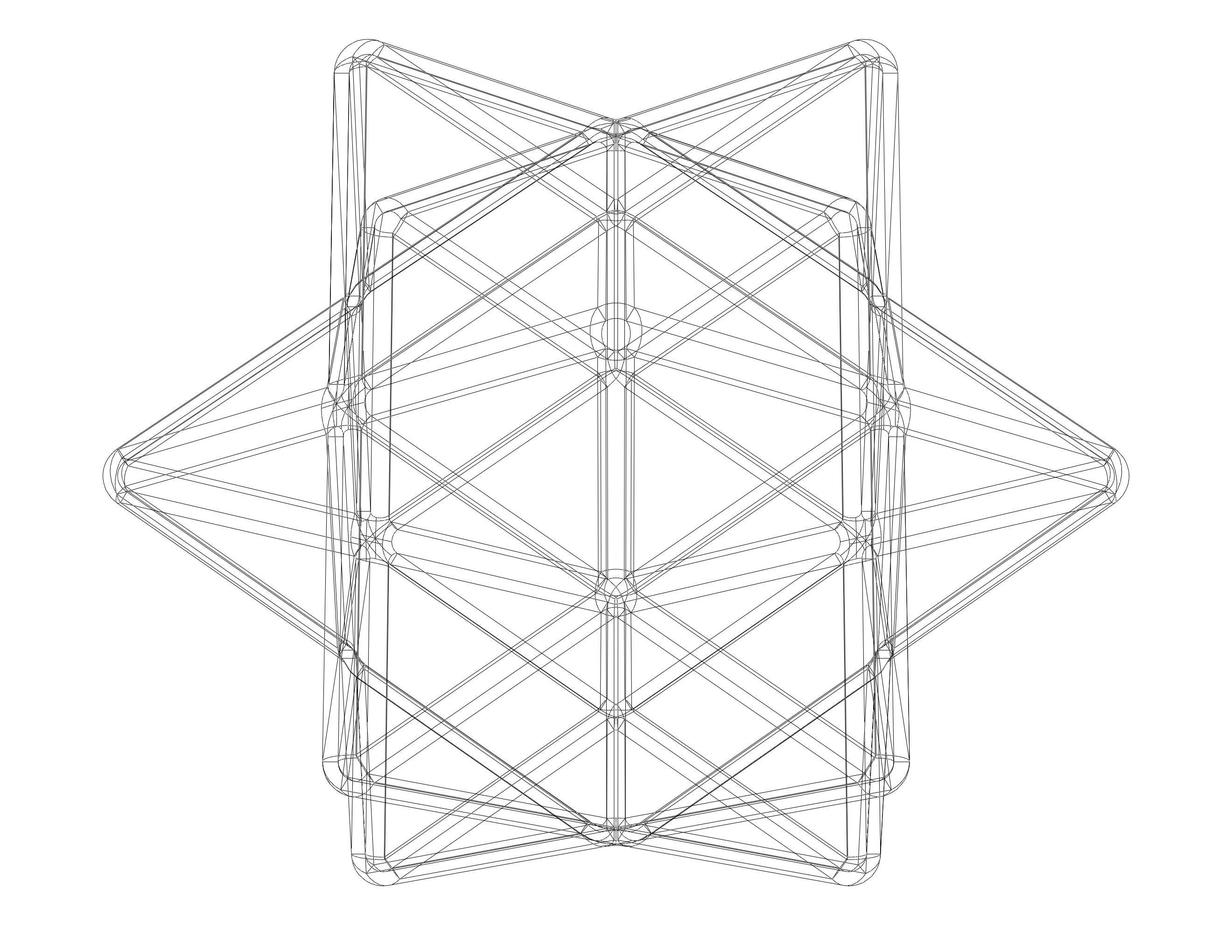Wireframe Shape First Stellation of The Rhombic Dodecahedron 3D print model_36