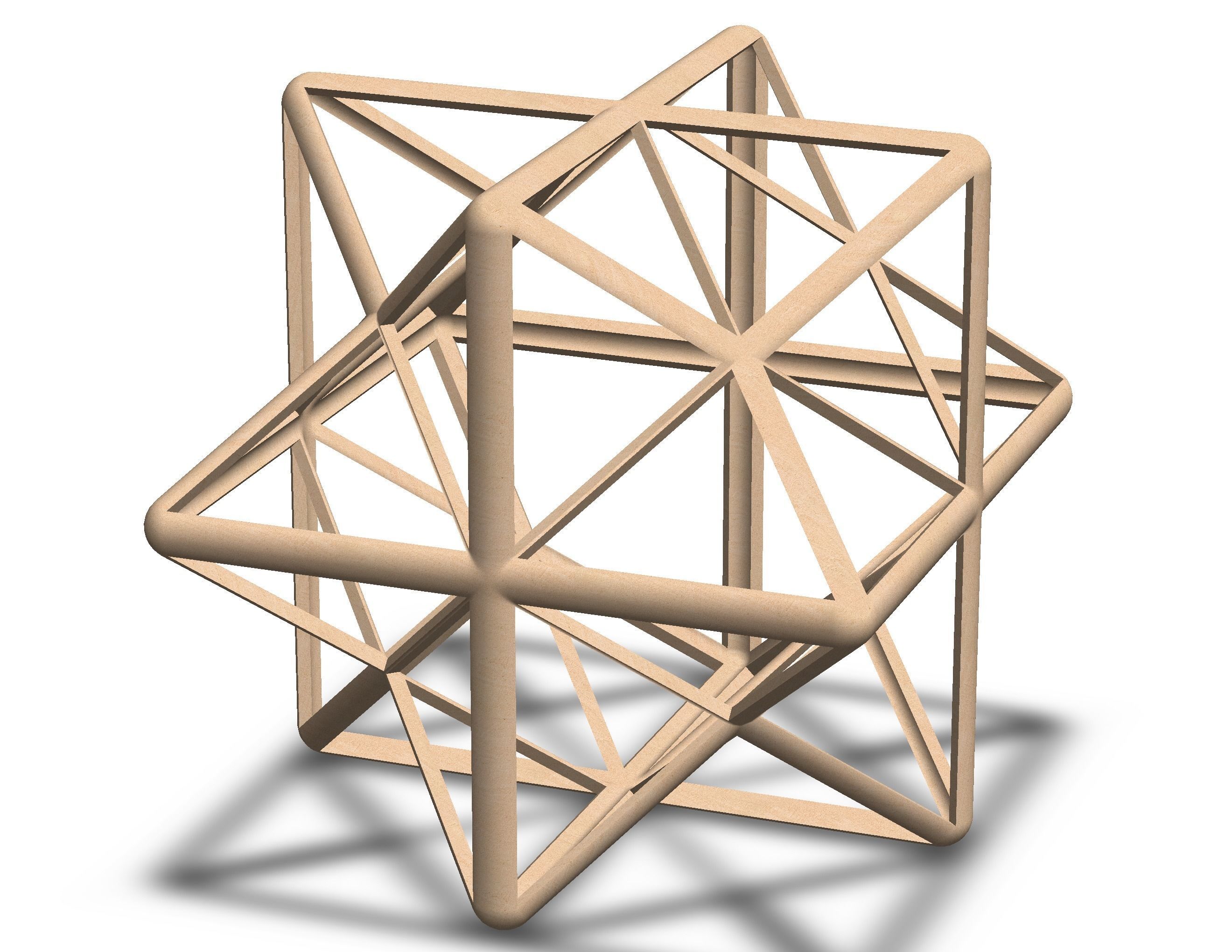 Wireframe Shape First Stellation of The Rhombic Dodecahedron 3D print model_5