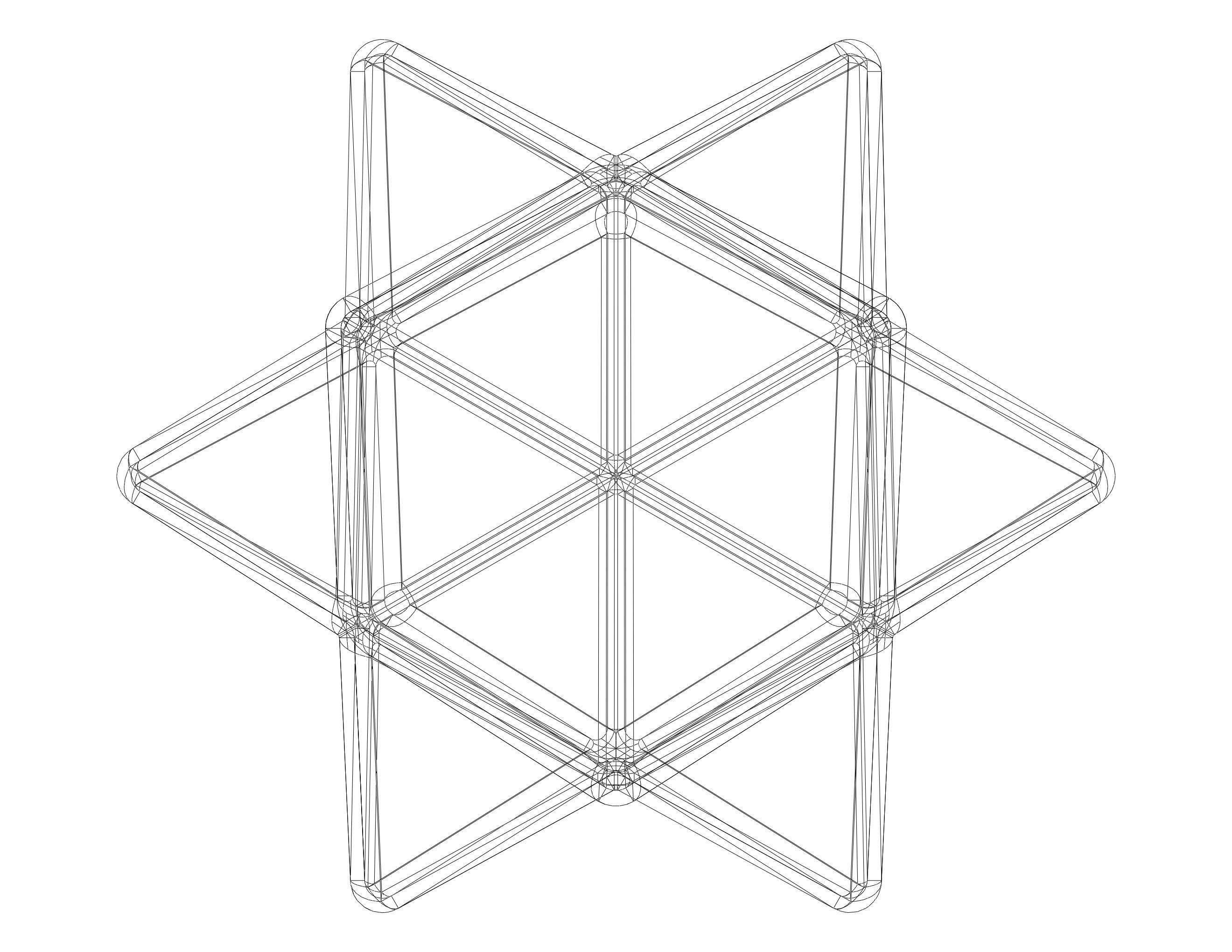 Wireframe Shape First Stellation of The Rhombic Dodecahedron 3D print model_8