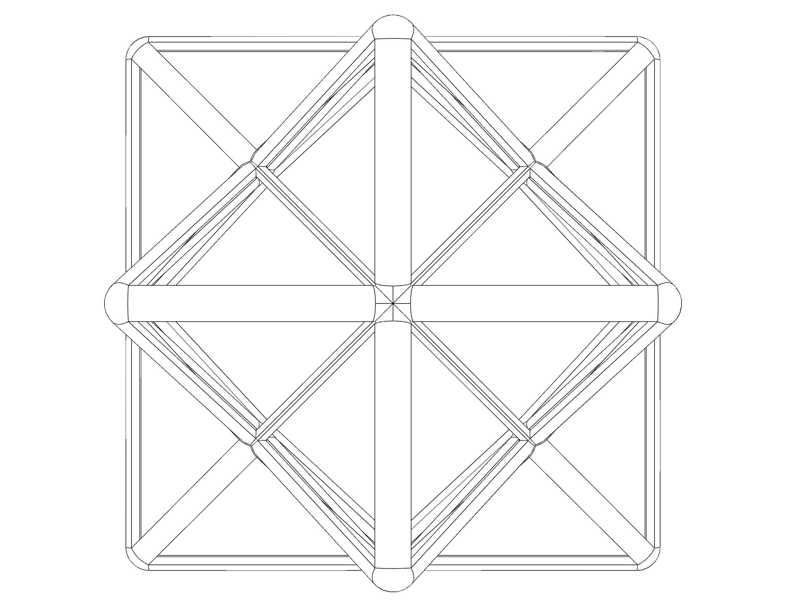 Wireframe Shape First Stellation of The Rhombic Dodecahedron 3D print model_22