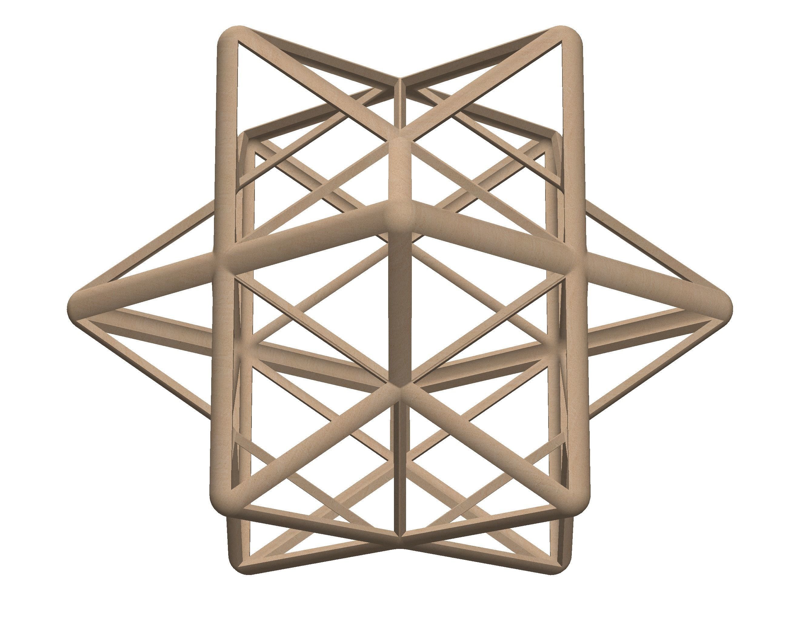 Wireframe Shape First Stellation of The Rhombic Dodecahedron 3D print model_37