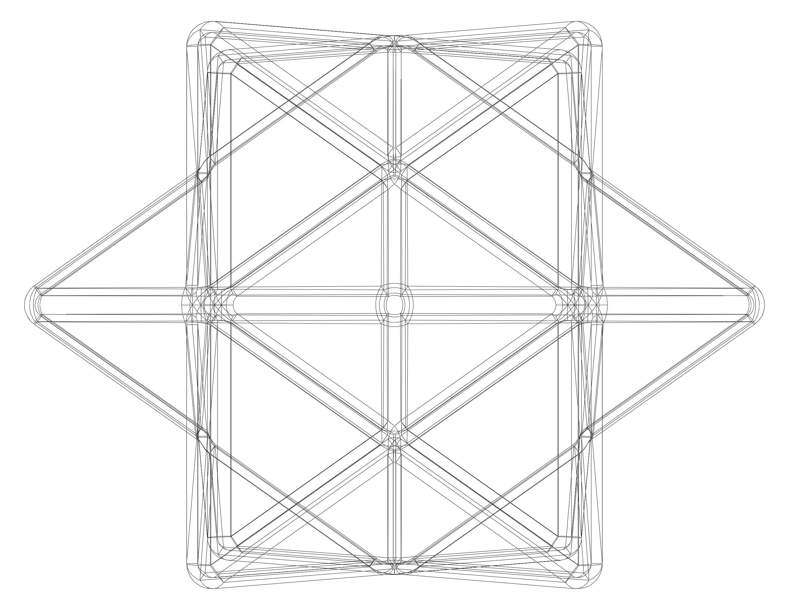 Wireframe Shape First Stellation of The Rhombic Dodecahedron 3D print model_28