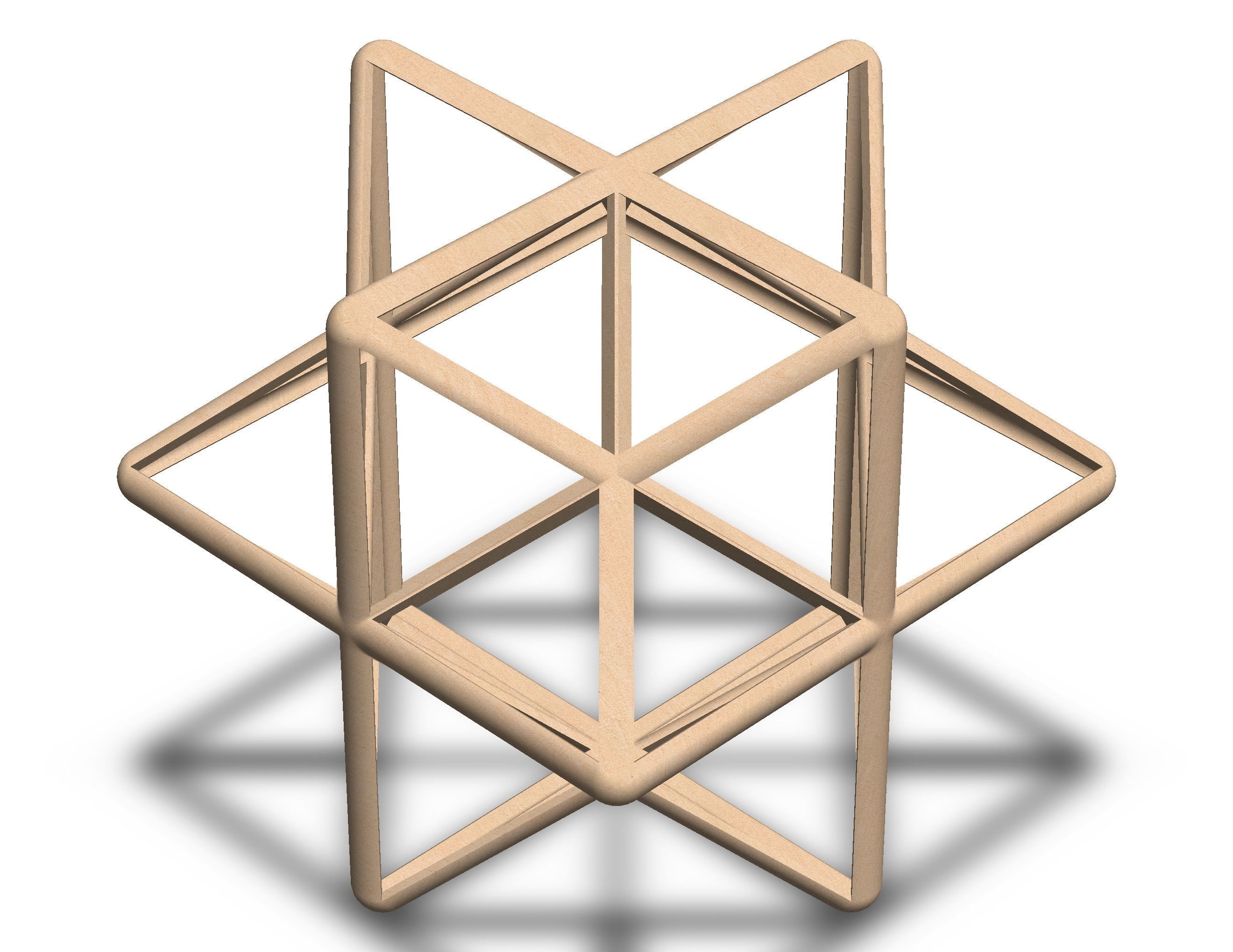 Wireframe Shape First Stellation of The Rhombic Dodecahedron 3D print model_9