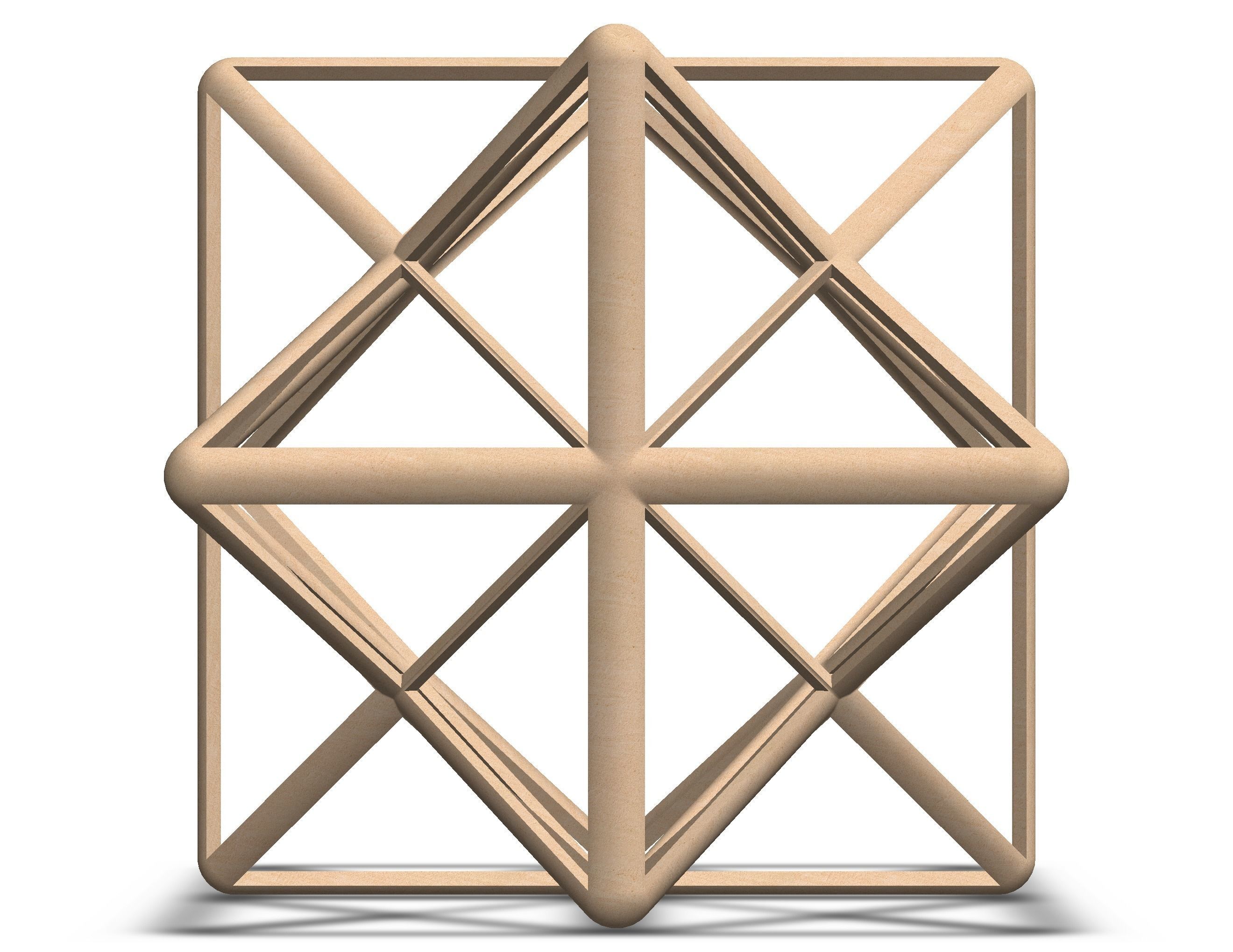 Wireframe Shape First Stellation of The Rhombic Dodecahedron 3D print model_25